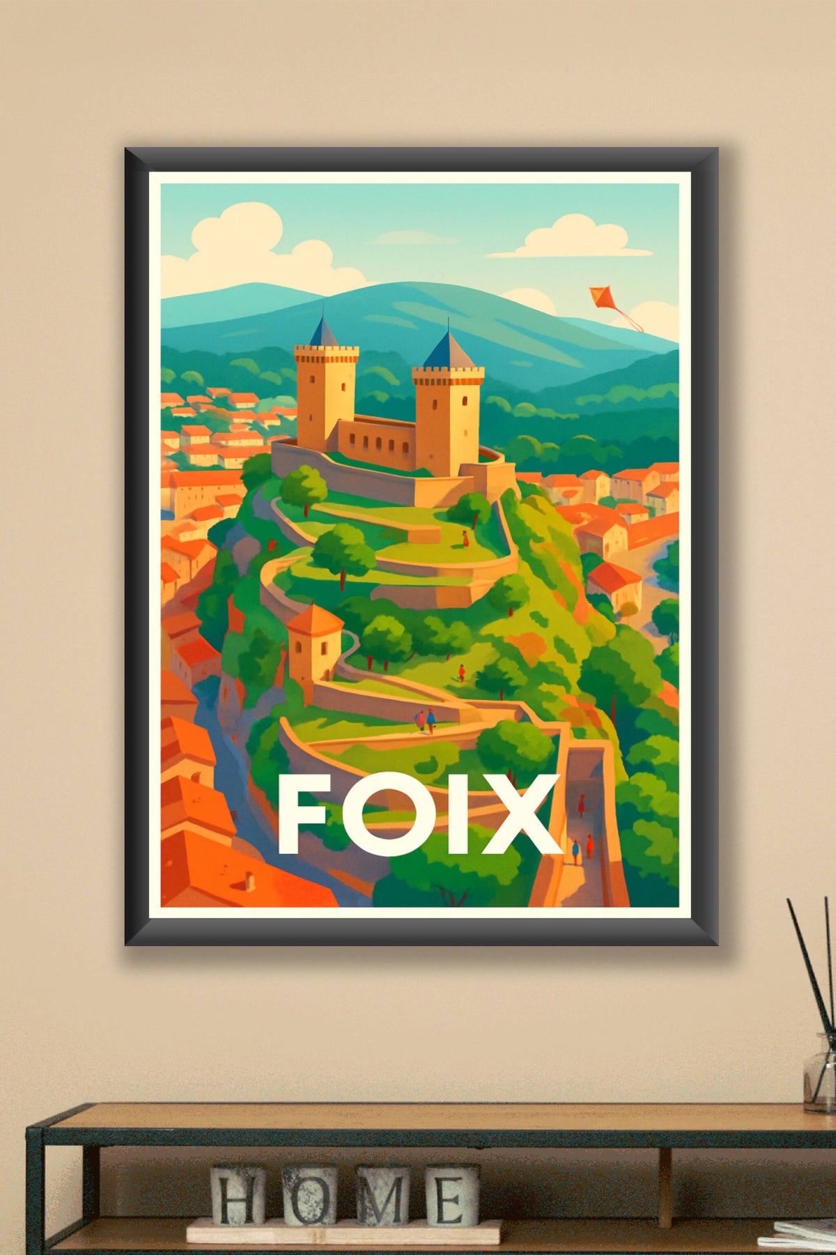 Affiche Foix — L'élégance médiévale au cœur de l'Ariège · poster d'art de Foix
