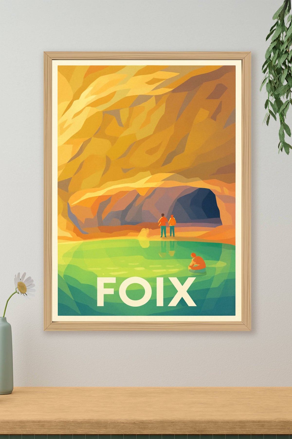 Affiche Foix — Émerveillement au cœur des grottes naturelles · poster d'art de Foix