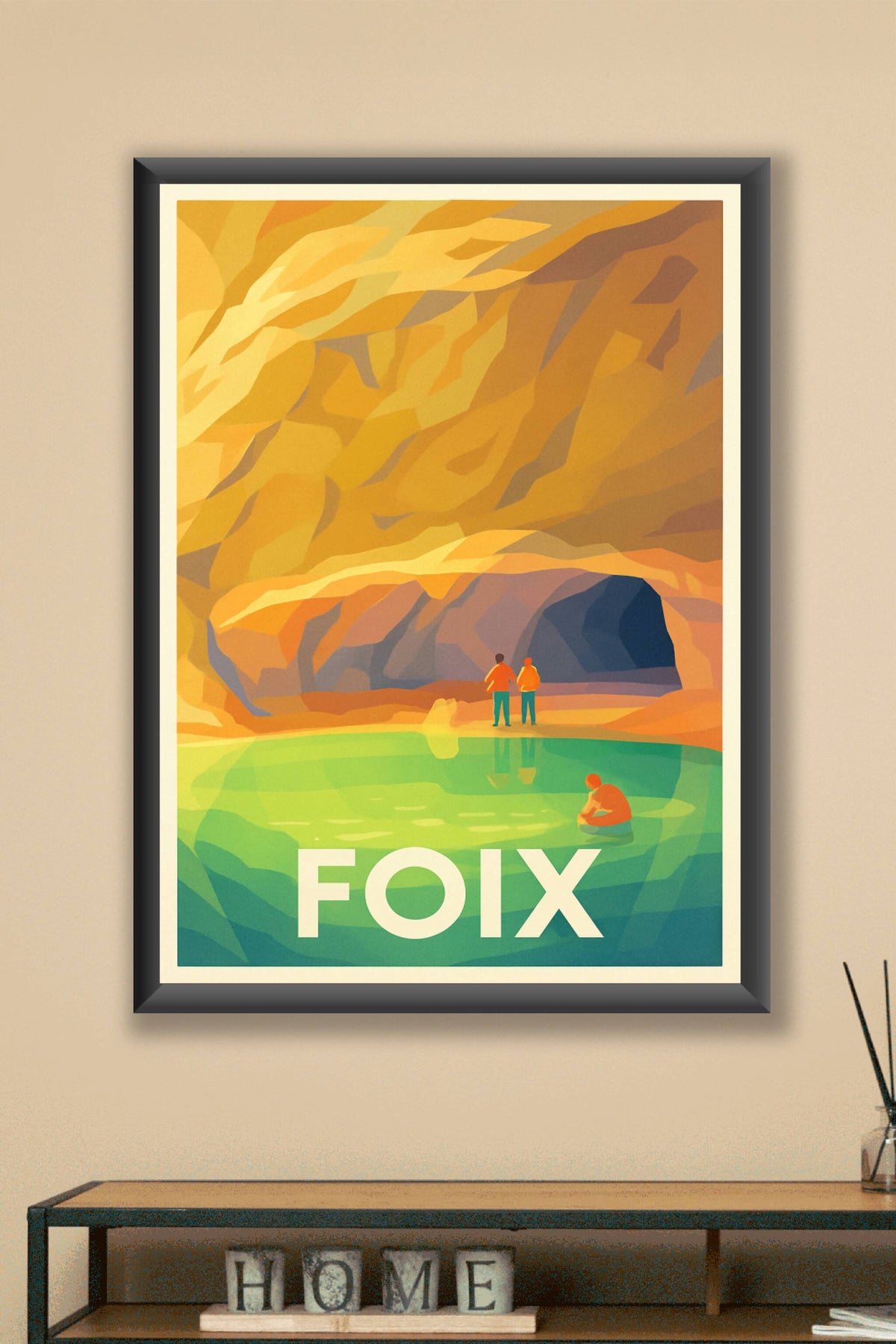 Affiche Foix — Émerveillement au cœur des grottes naturelles · poster d'art de Foix