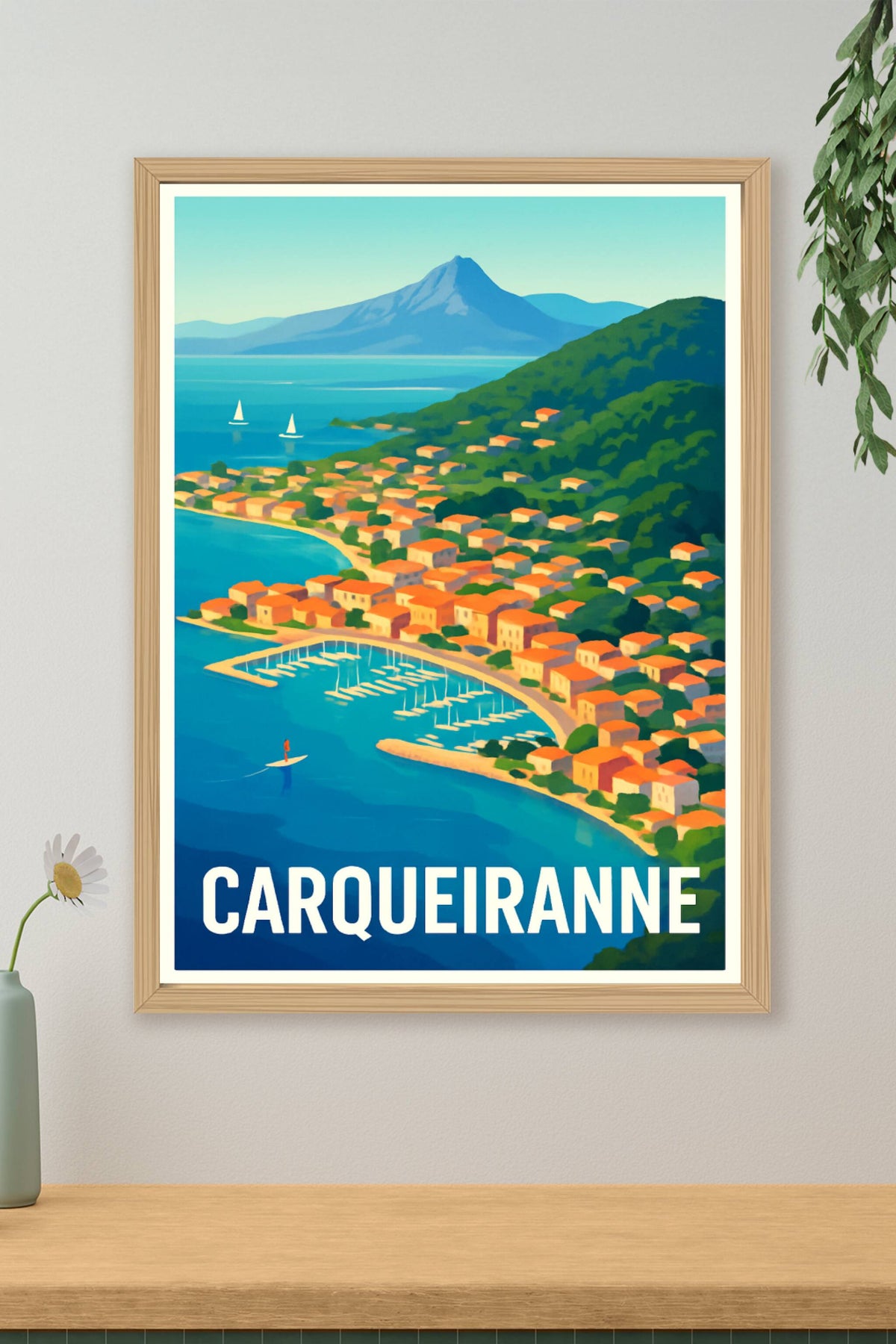 Affiche Carqueiranne — Charme méditerranéen et panorama côtier · poster d'art de Carqueiranne