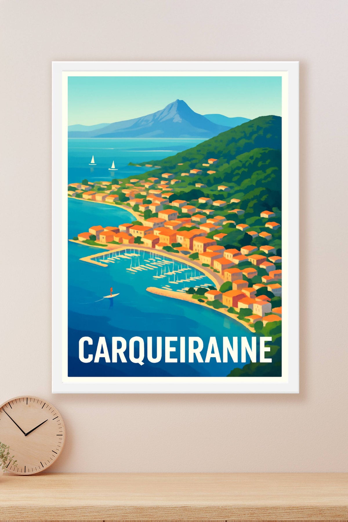 Affiche Carqueiranne — Charme méditerranéen et panorama côtier · poster d'art de Carqueiranne