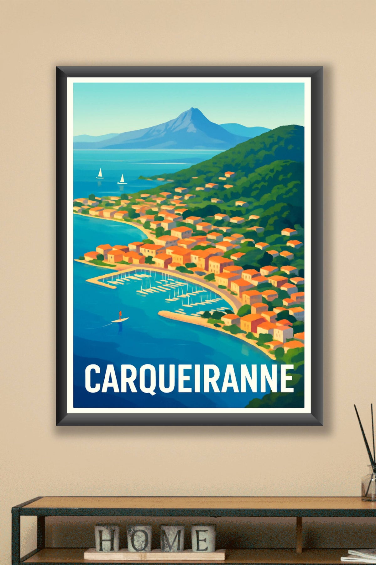 Affiche Carqueiranne — Charme méditerranéen et panorama côtier · poster d'art de Carqueiranne