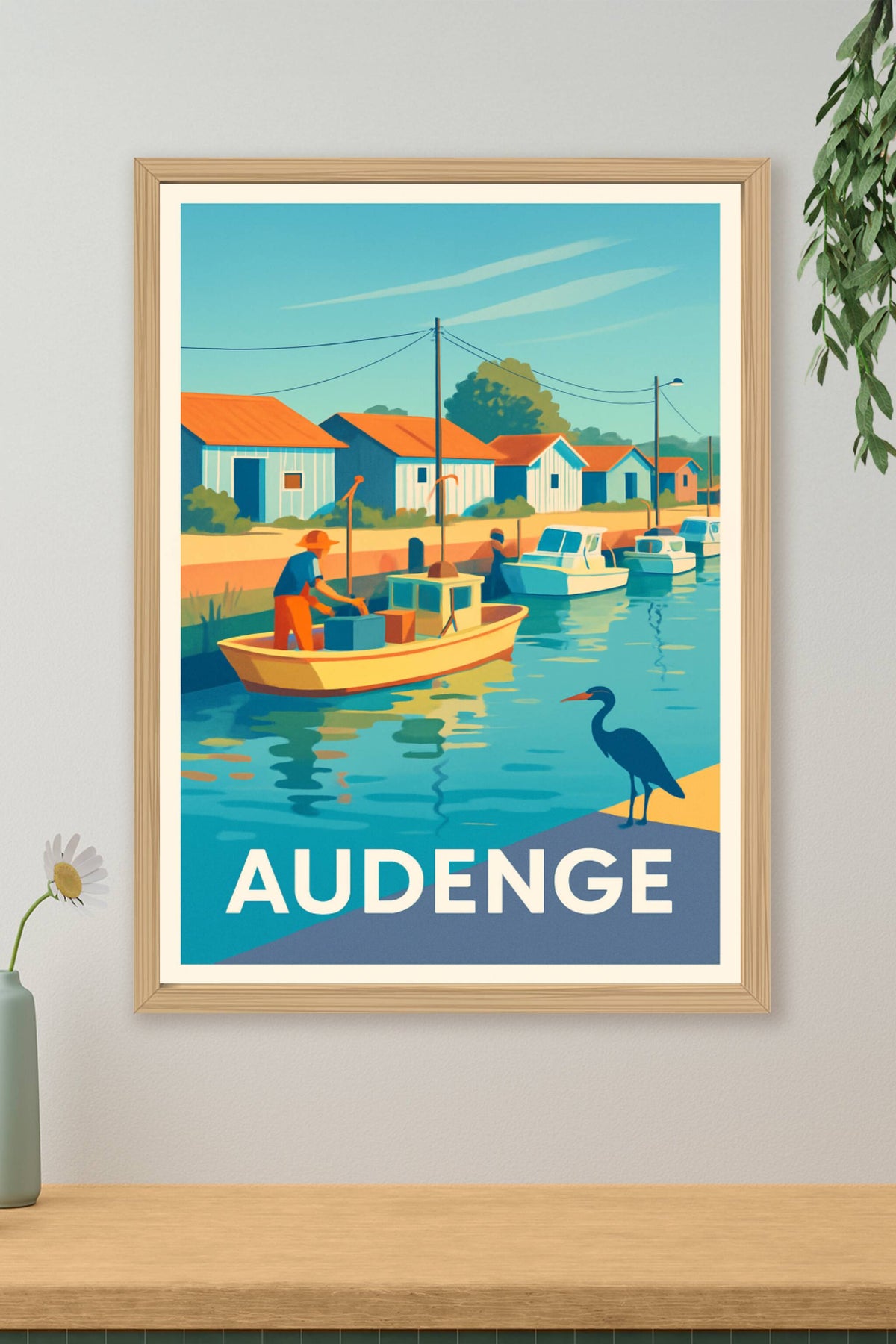 Affiche Audenge — Charme paisible au bord du bassin · poster d'art de Audenge