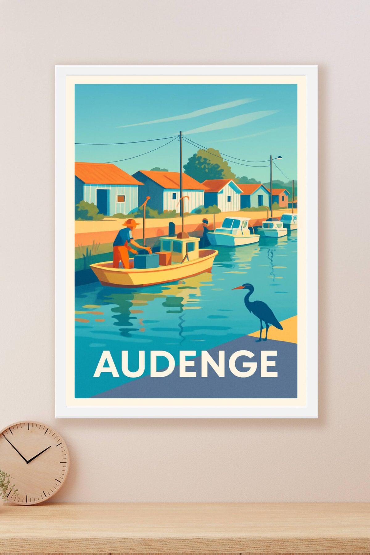 Affiche Audenge — Charme paisible au bord du bassin · poster d'art de Audenge