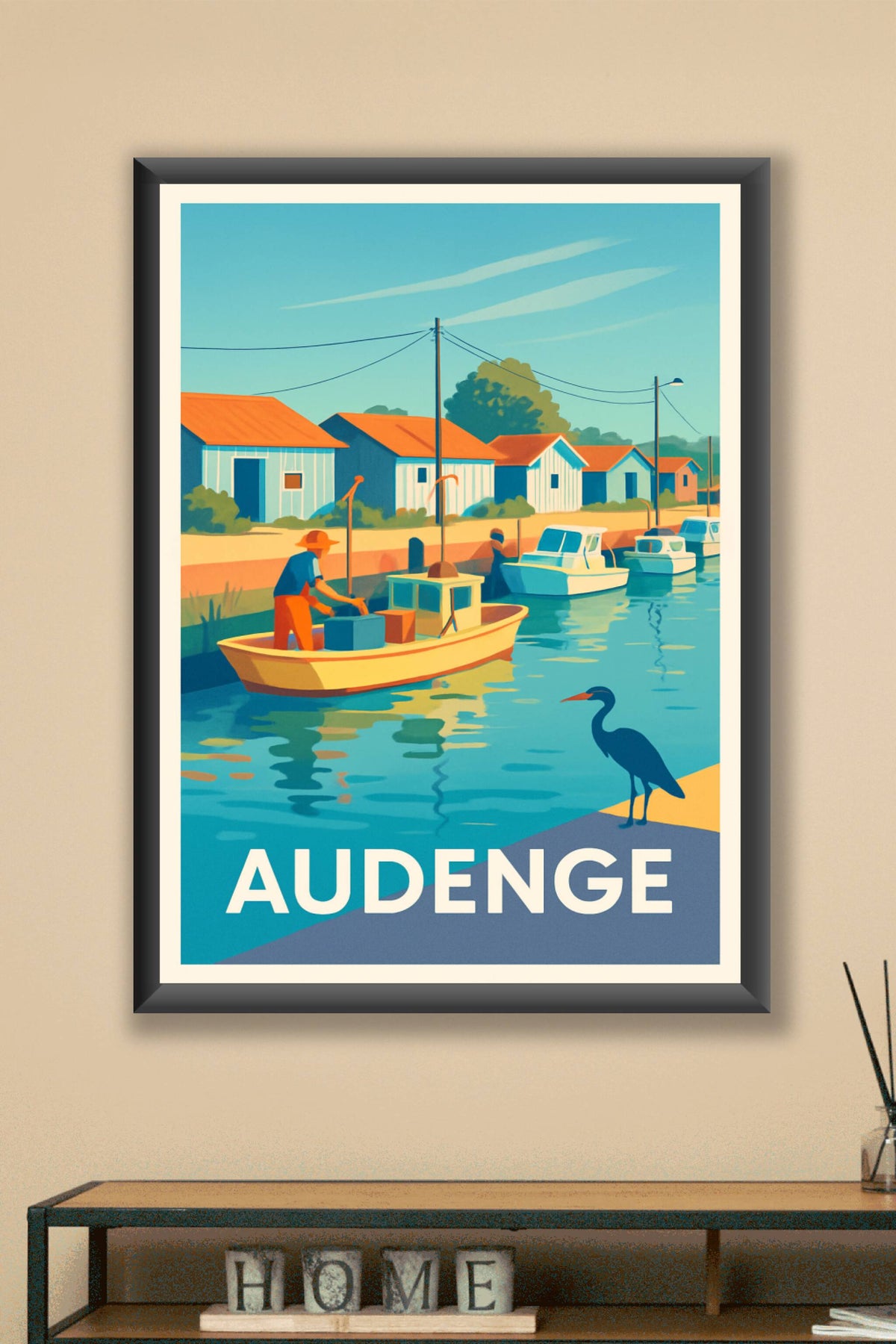Affiche Audenge — Charme paisible au bord du bassin · poster d'art de Audenge