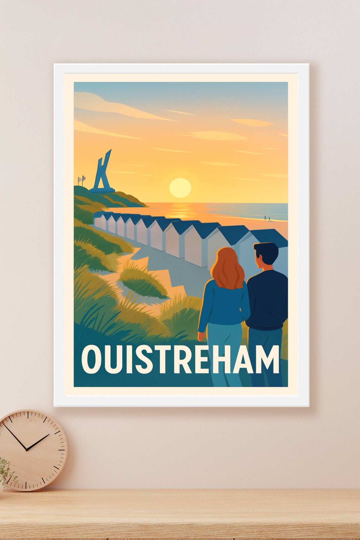 Affiche Ouistreham — Promenade au coucher du soleil · poster d'art de Ouistreham