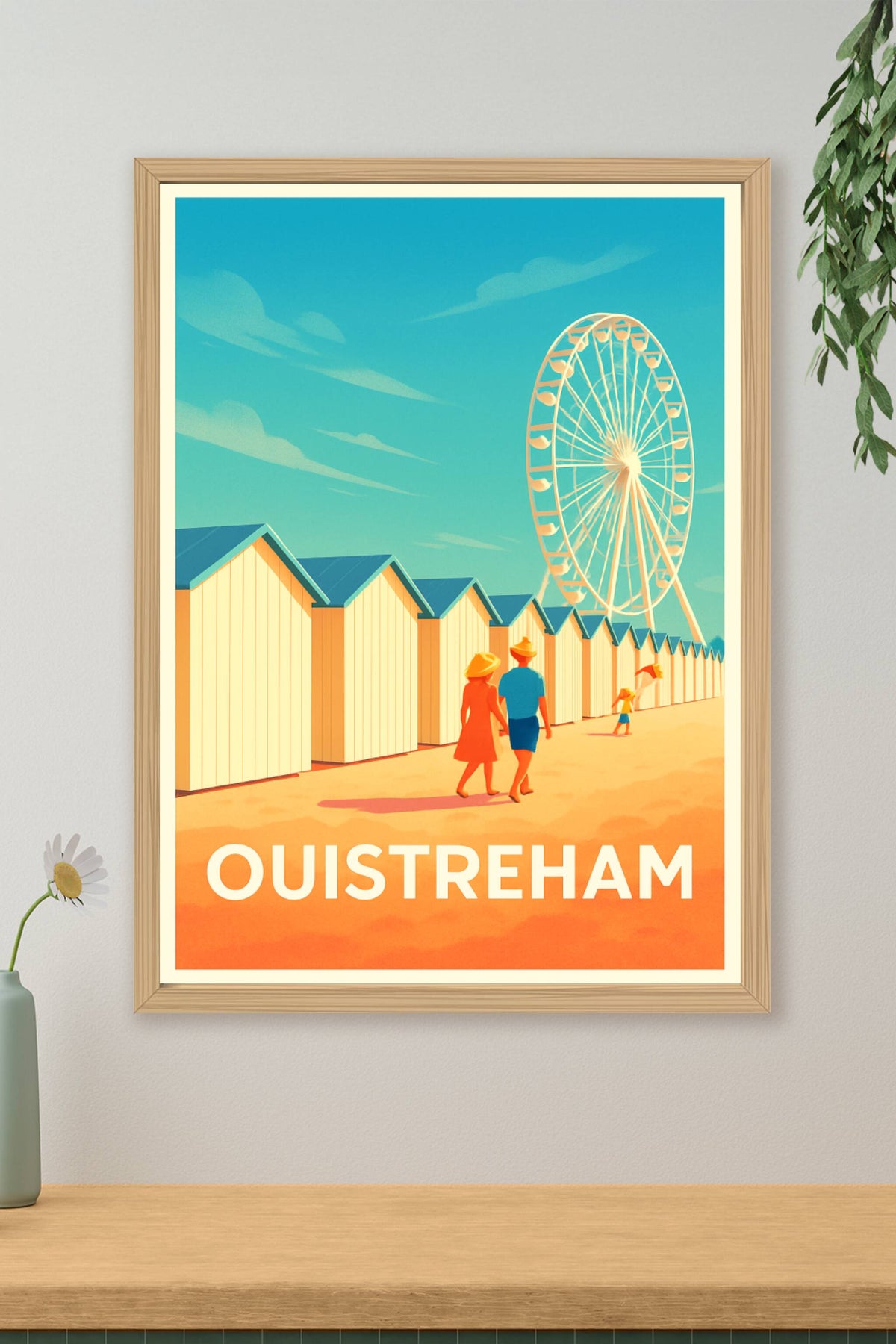 Affiche Ouistreham — Charme balnéaire et grande roue emblématique · poster d'art de Ouistreham