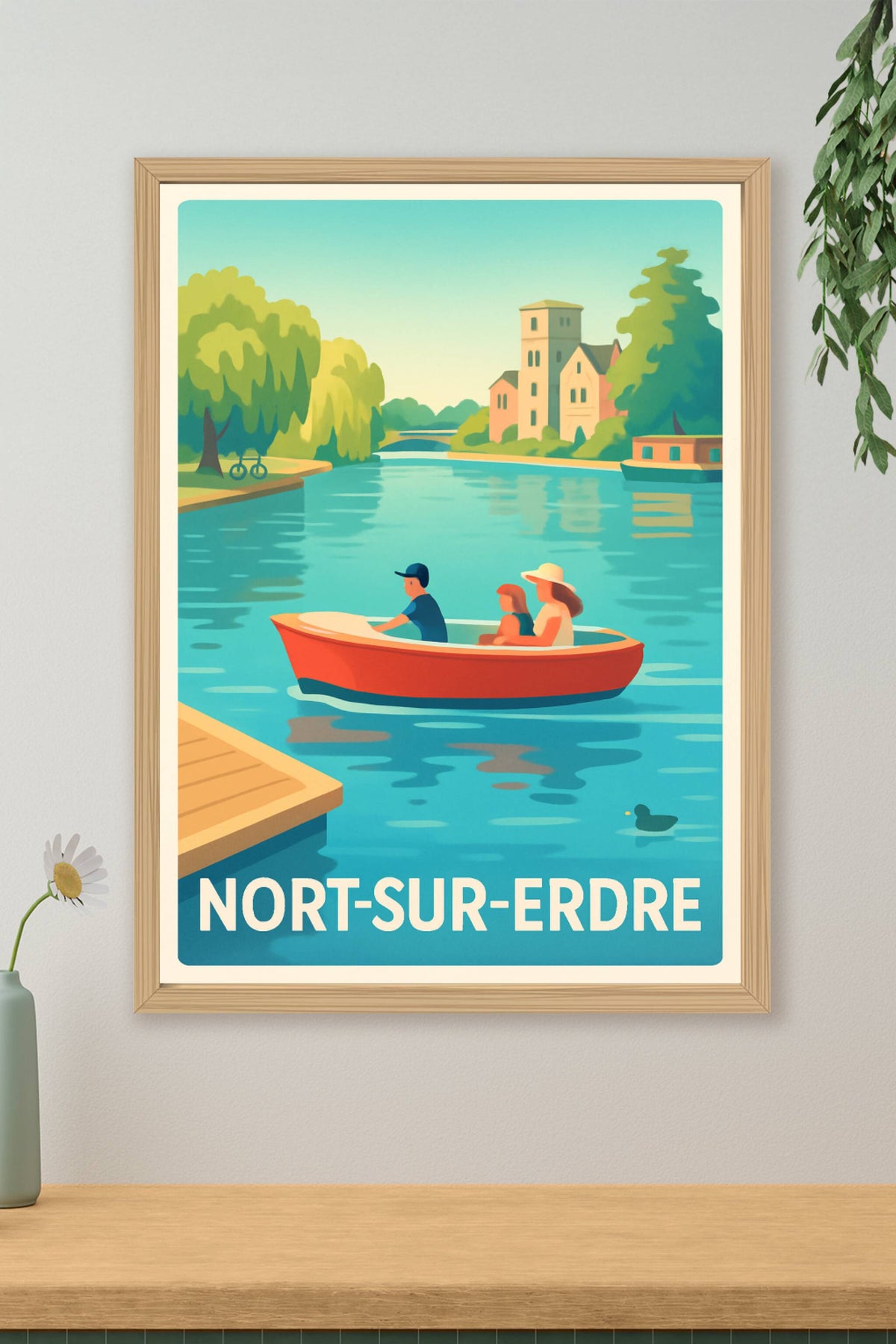 Affiche Nort-sur-Erdre — Flânerie au fil de l'eau · poster d'art de Nort-sur-Erdre