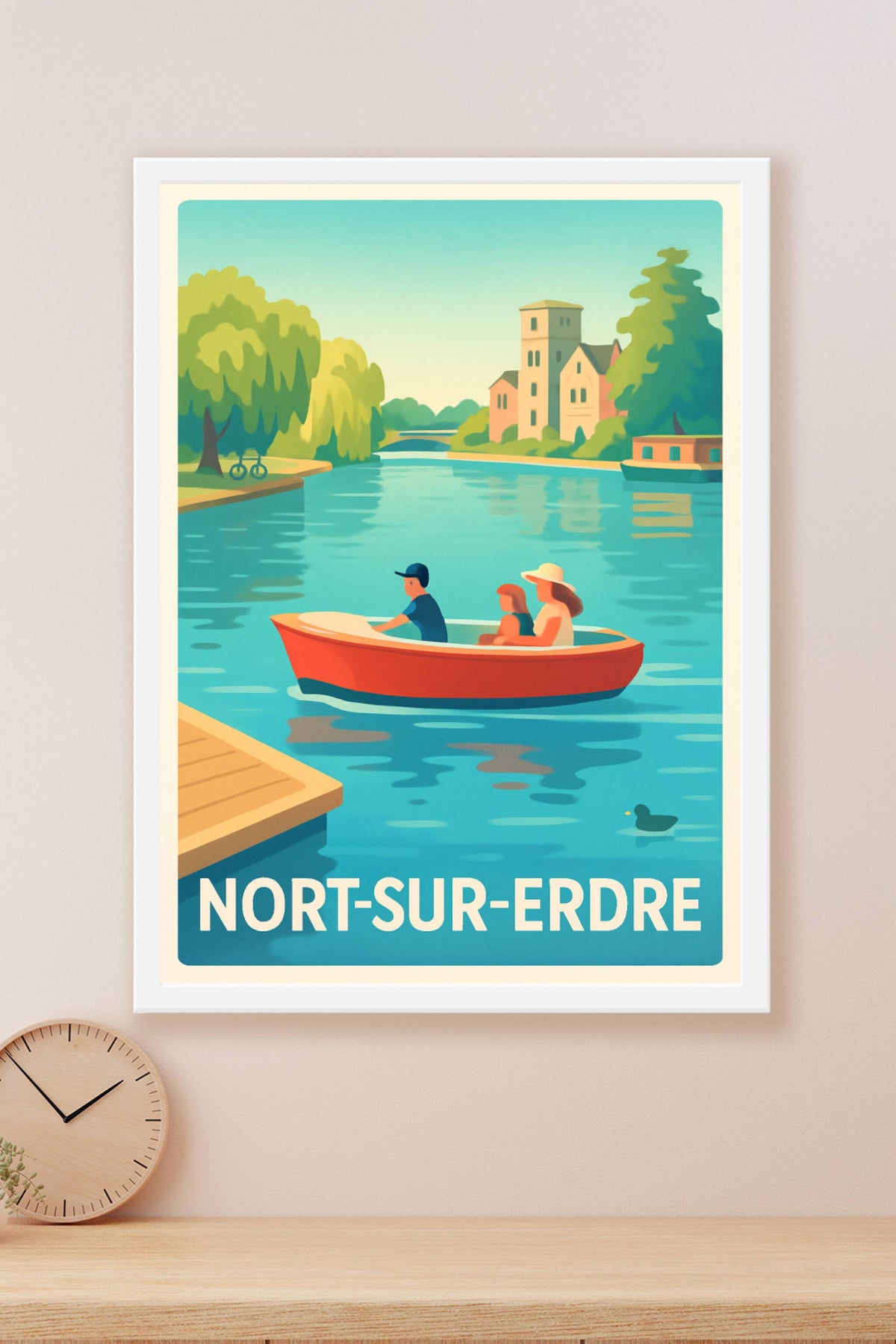 Affiche Nort-sur-Erdre — Flânerie au fil de l'eau · poster d'art de Nort-sur-Erdre