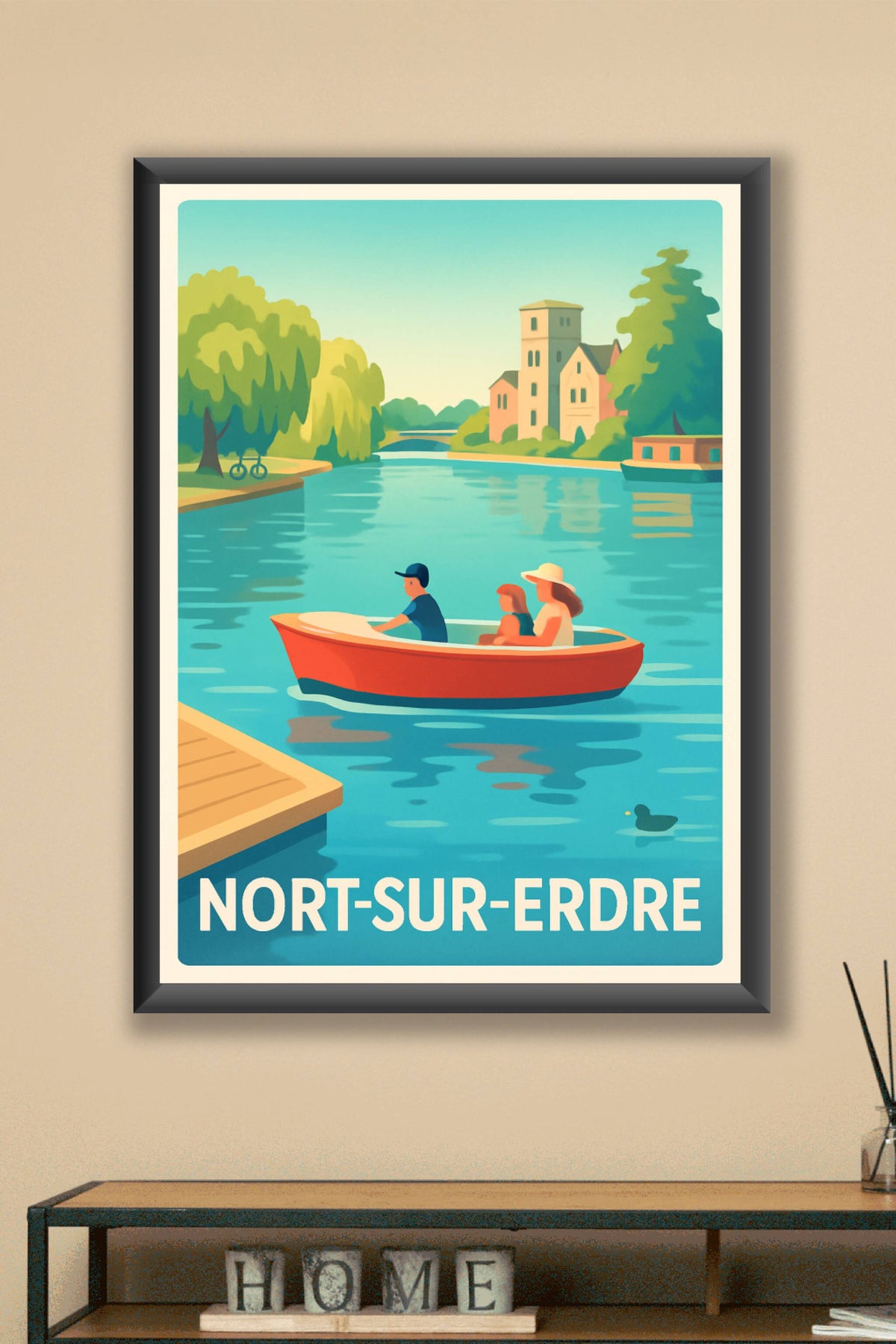 Affiche Nort-sur-Erdre — Flânerie au fil de l'eau · poster d'art de Nort-sur-Erdre