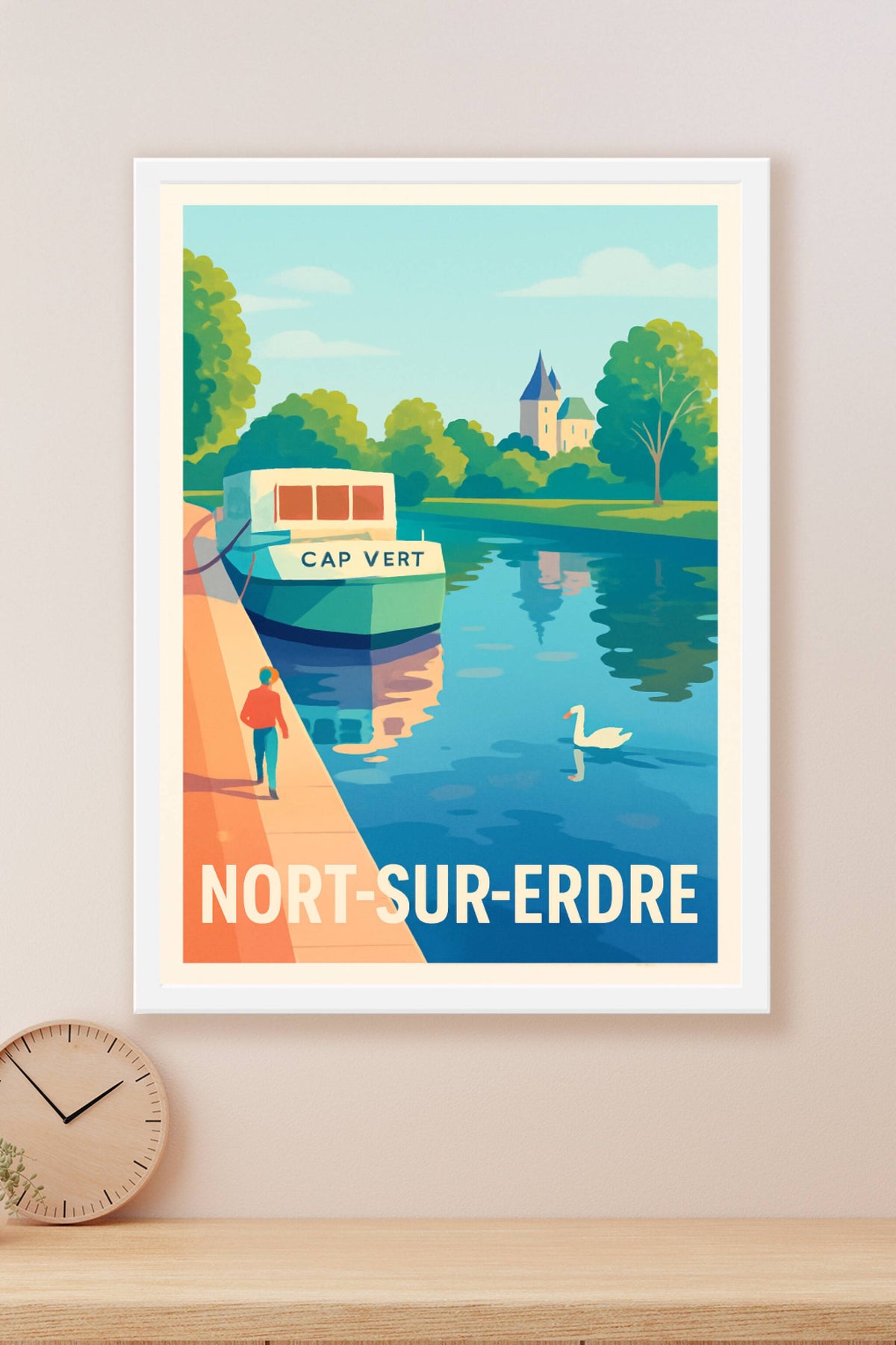 Affiche Nort-sur-Erdre — Sérénité à la rivière · poster d'art de Nort-sur-Erdre