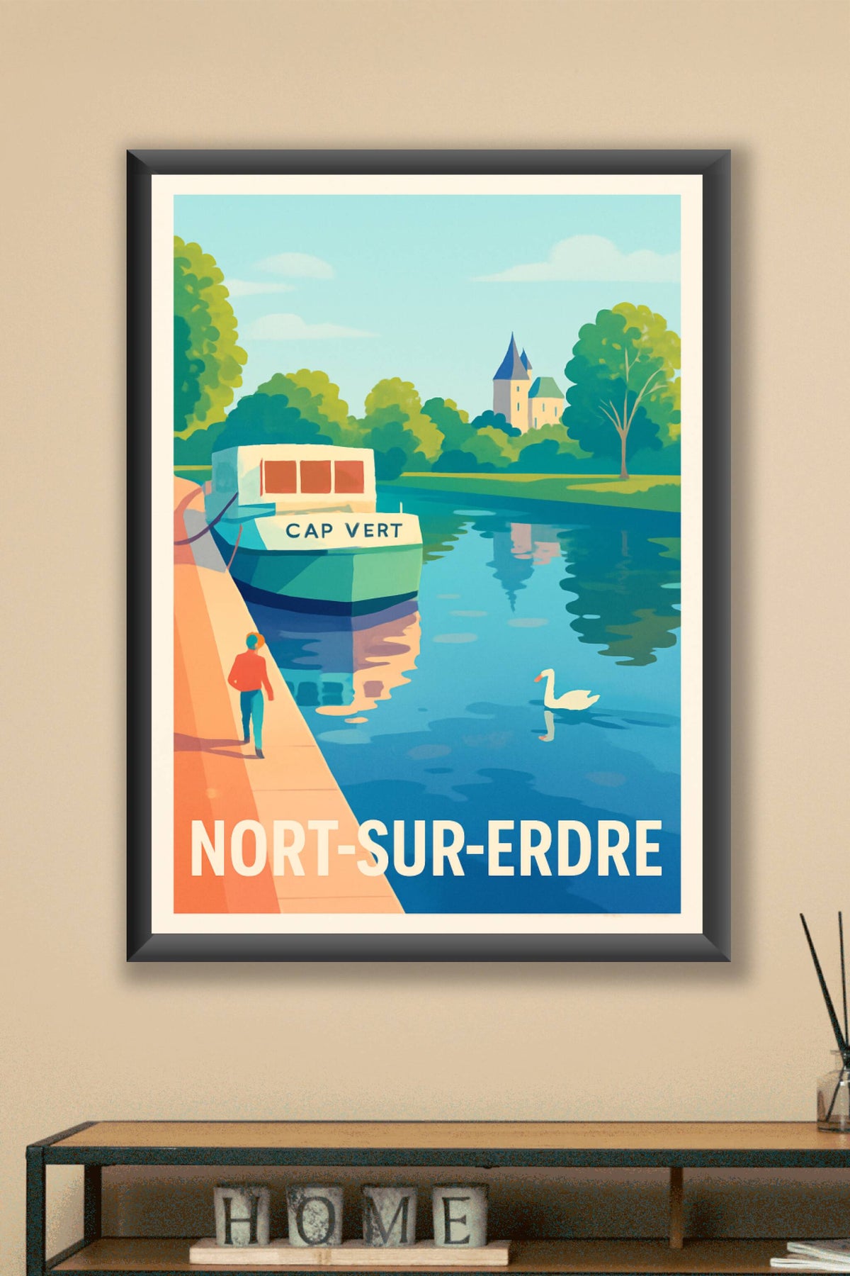 Affiche Nort-sur-Erdre — Sérénité à la rivière · poster d'art de Nort-sur-Erdre