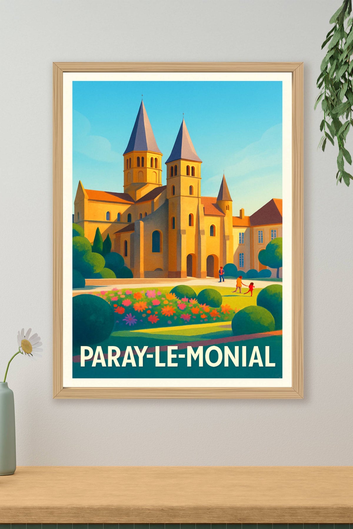 Affiche Paray-le-Monial — Charme et sérénité en Bourgogne · poster d'art de Paray-le-Monial