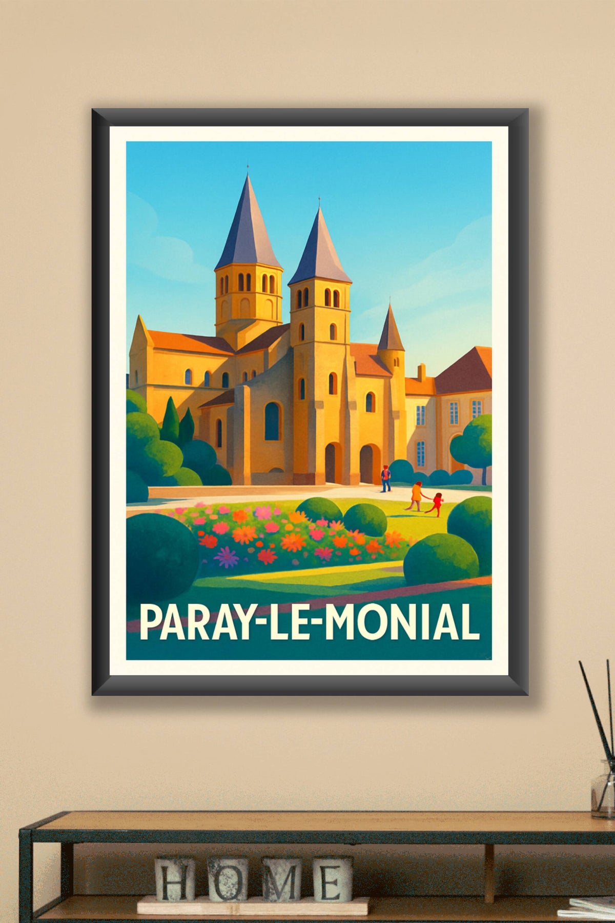 Affiche Paray-le-Monial — Charme et sérénité en Bourgogne · poster d'art de Paray-le-Monial