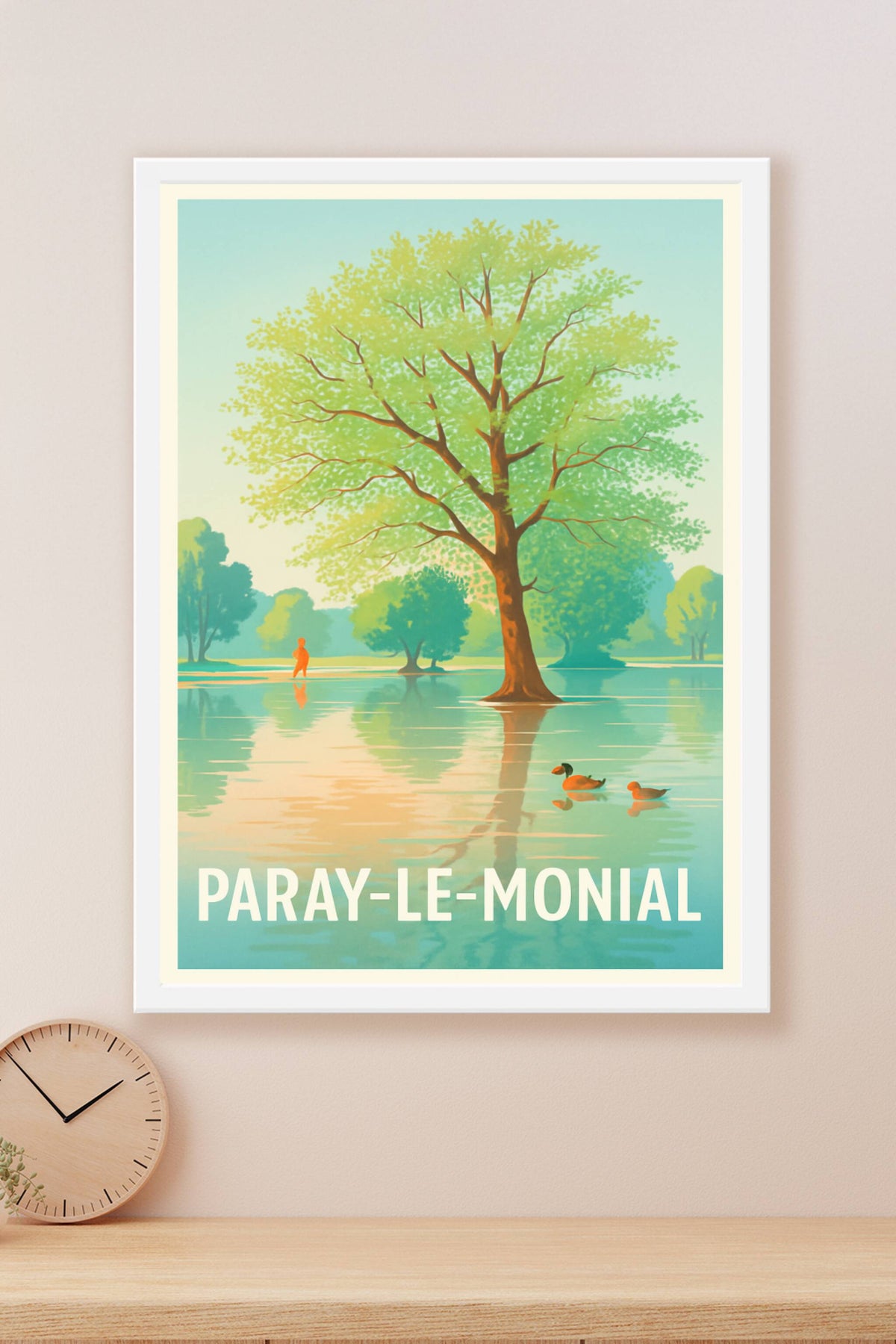 Affiche Paray-le-Monial — Harmonie au bord de l'eau · poster d'art de Paray-le-Monial
