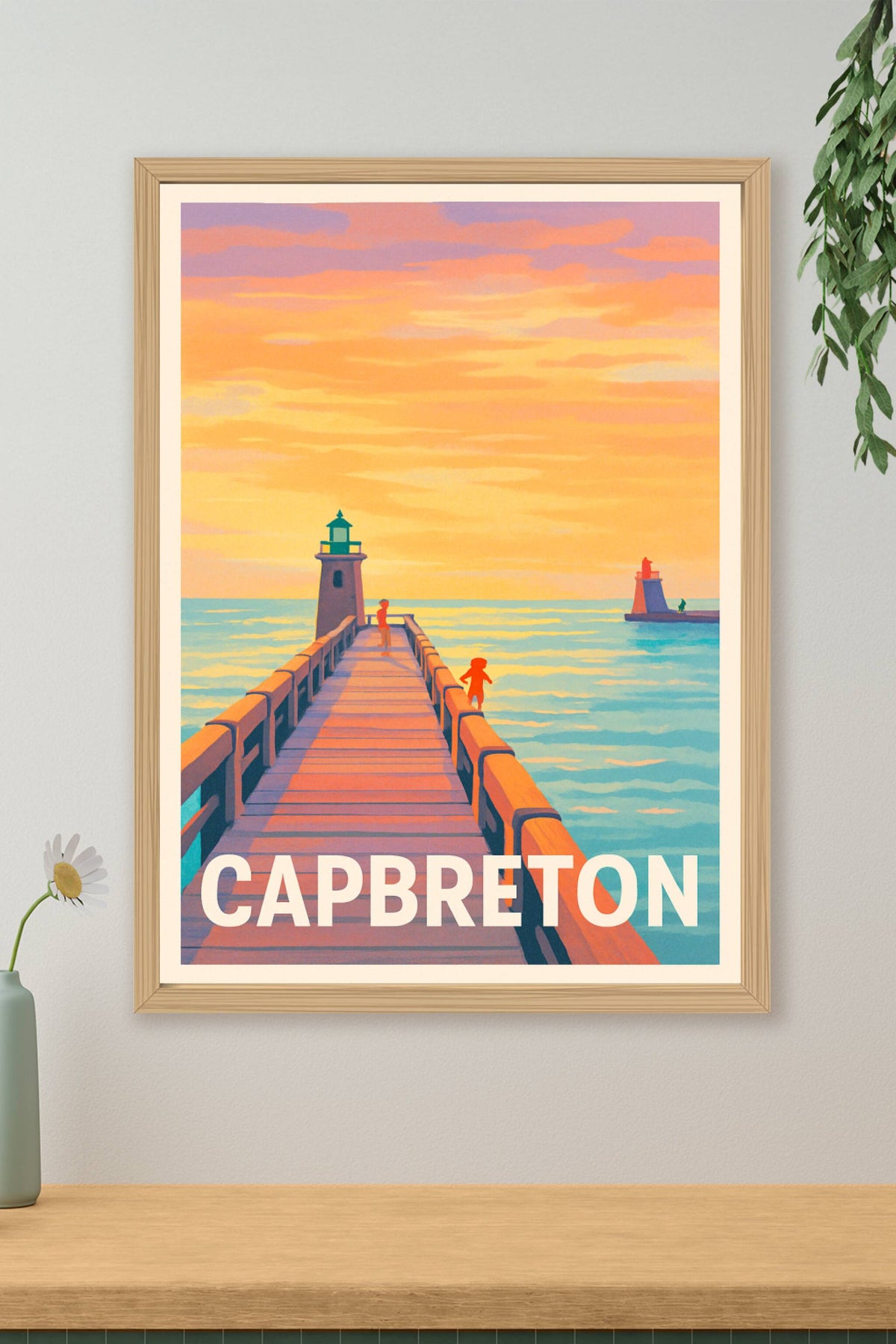Affiche Capbreton — L'évasion au bout du quai au coucher du soleil · poster d'art de Capbreton