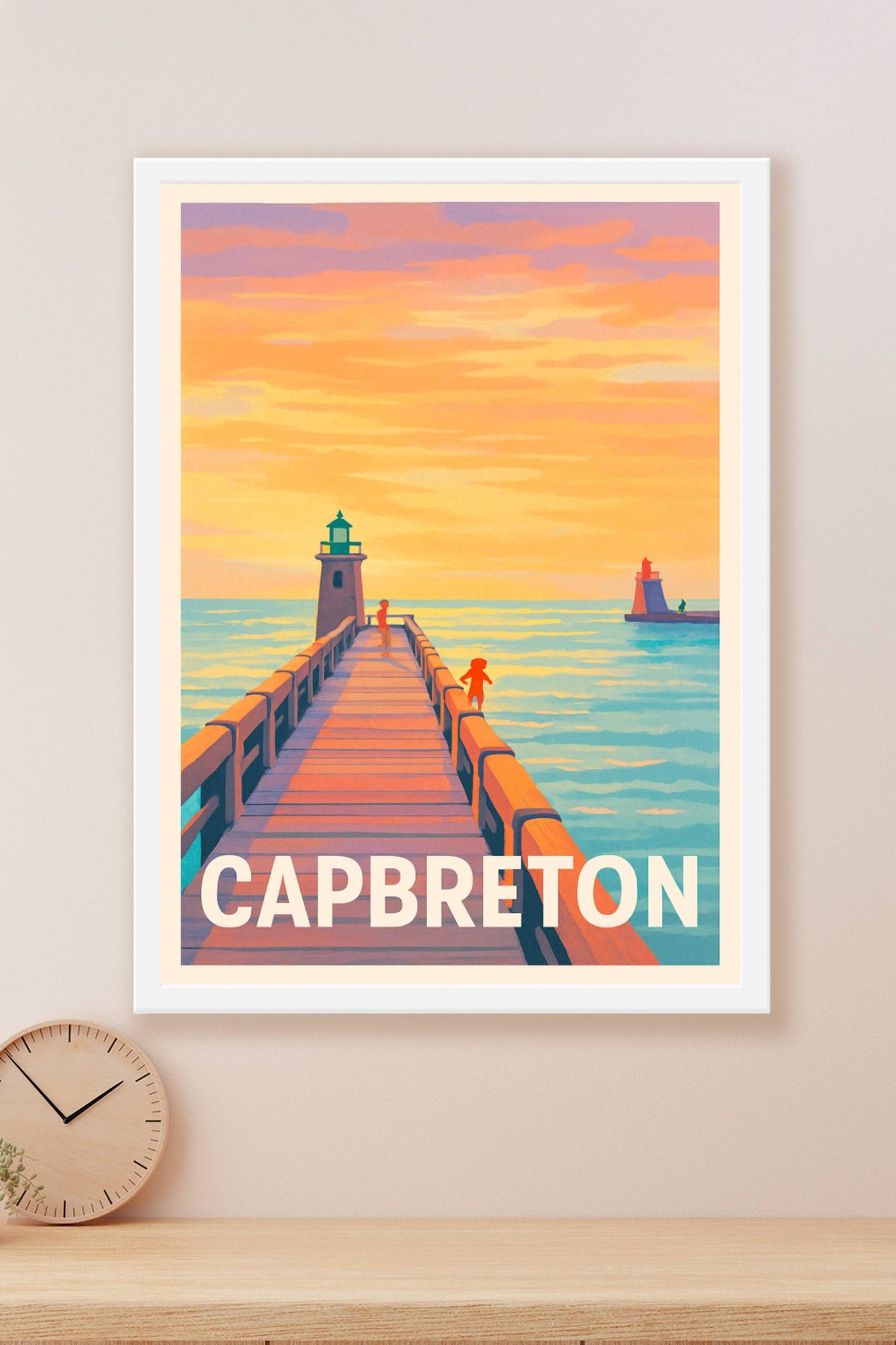 Affiche Capbreton — L'évasion au bout du quai au coucher du soleil · poster d'art de Capbreton