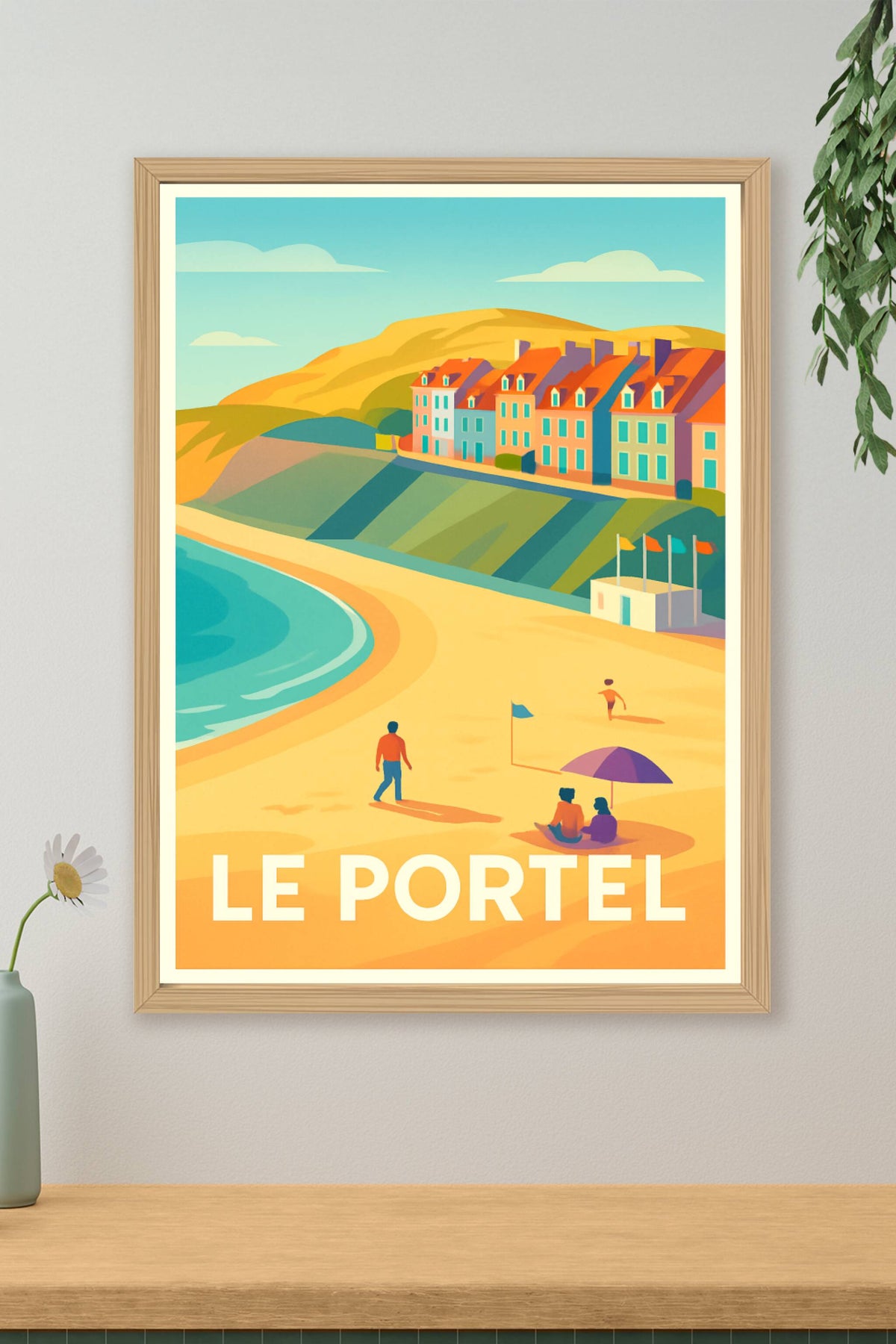 Affiche Le Portel — Charme et douceur de la plage nordiste · poster d'art de Le Portel