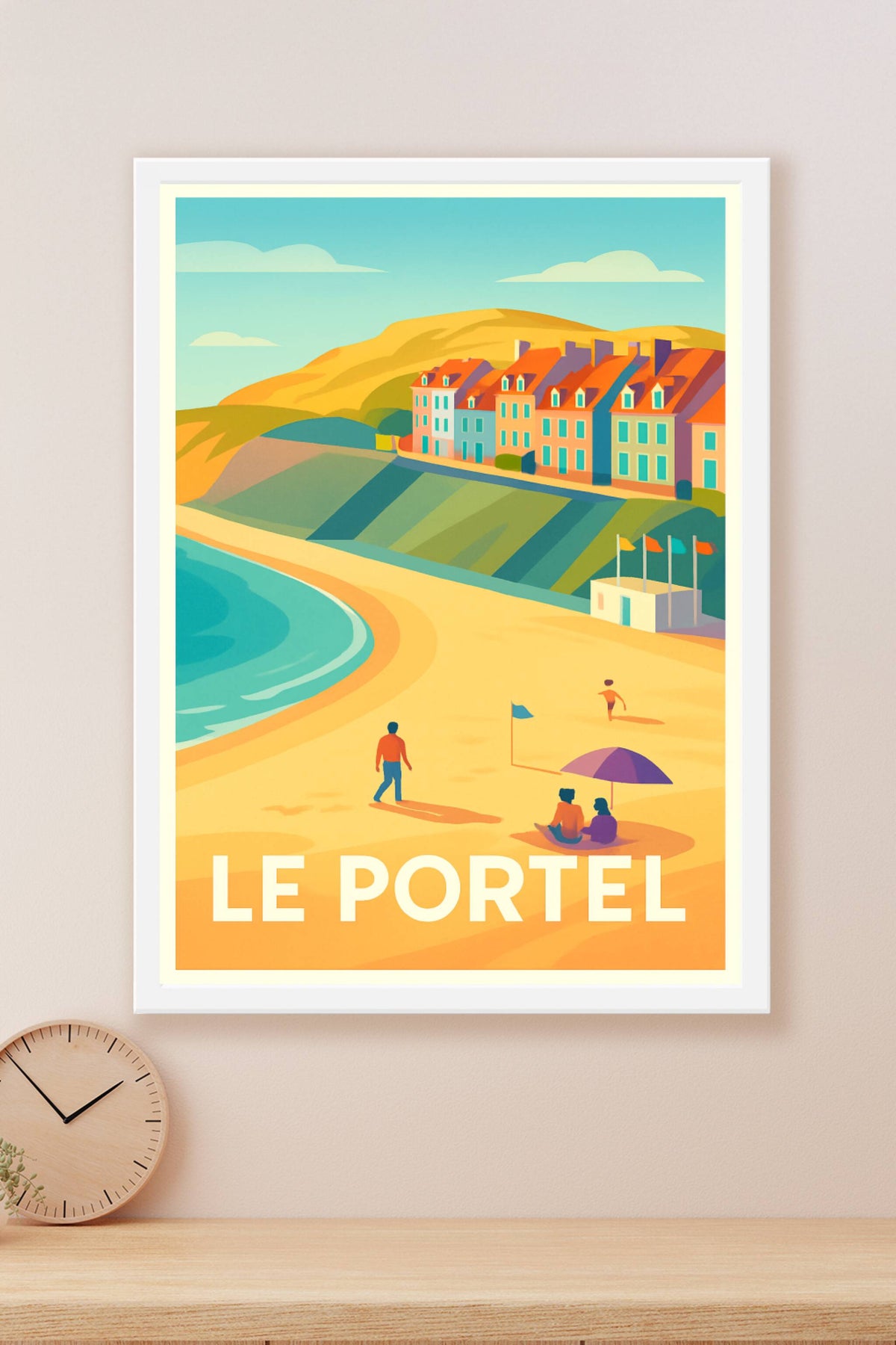 Affiche Le Portel — Charme et douceur de la plage nordiste · poster d'art de Le Portel