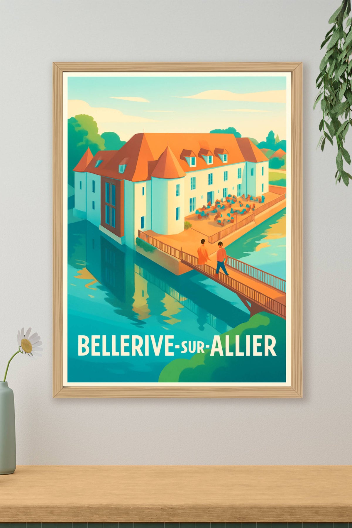 Affiche Bellerive-sur-Allier — Charme et tranquillité au bord de l'eau · poster d'art de Bellerive-sur-Allier