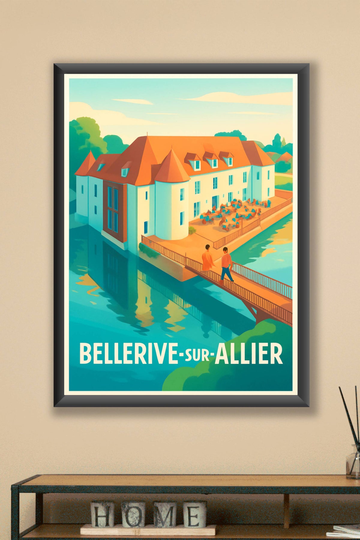 Affiche Bellerive-sur-Allier — Charme et tranquillité au bord de l'eau · poster d'art de Bellerive-sur-Allier