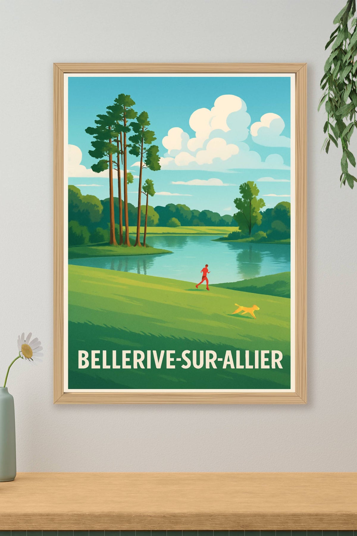 Affiche Bellerive-sur-Allier — Escapade nature au bord de l'eau · poster d'art de Bellerive-sur-Allier