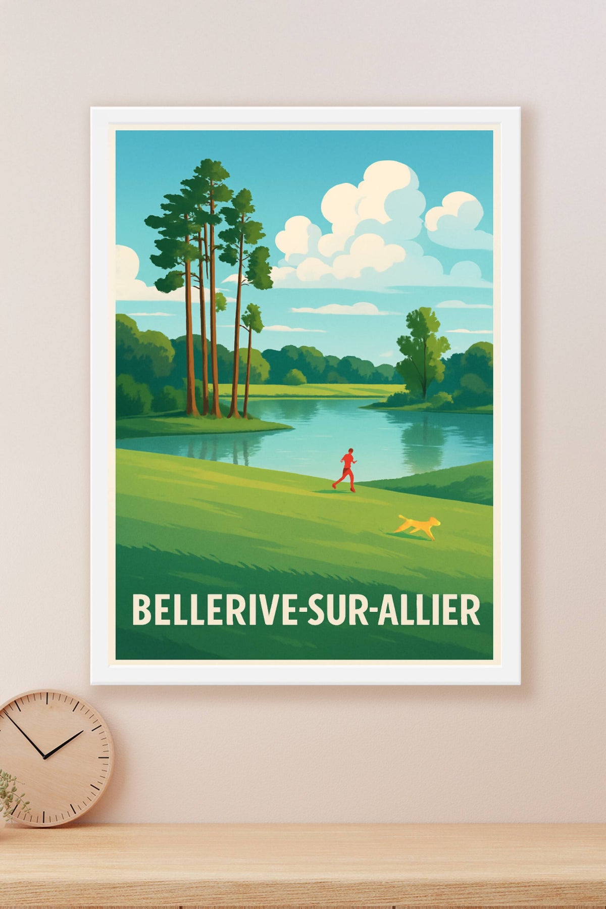Affiche Bellerive-sur-Allier — Escapade nature au bord de l'eau · poster d'art de Bellerive-sur-Allier