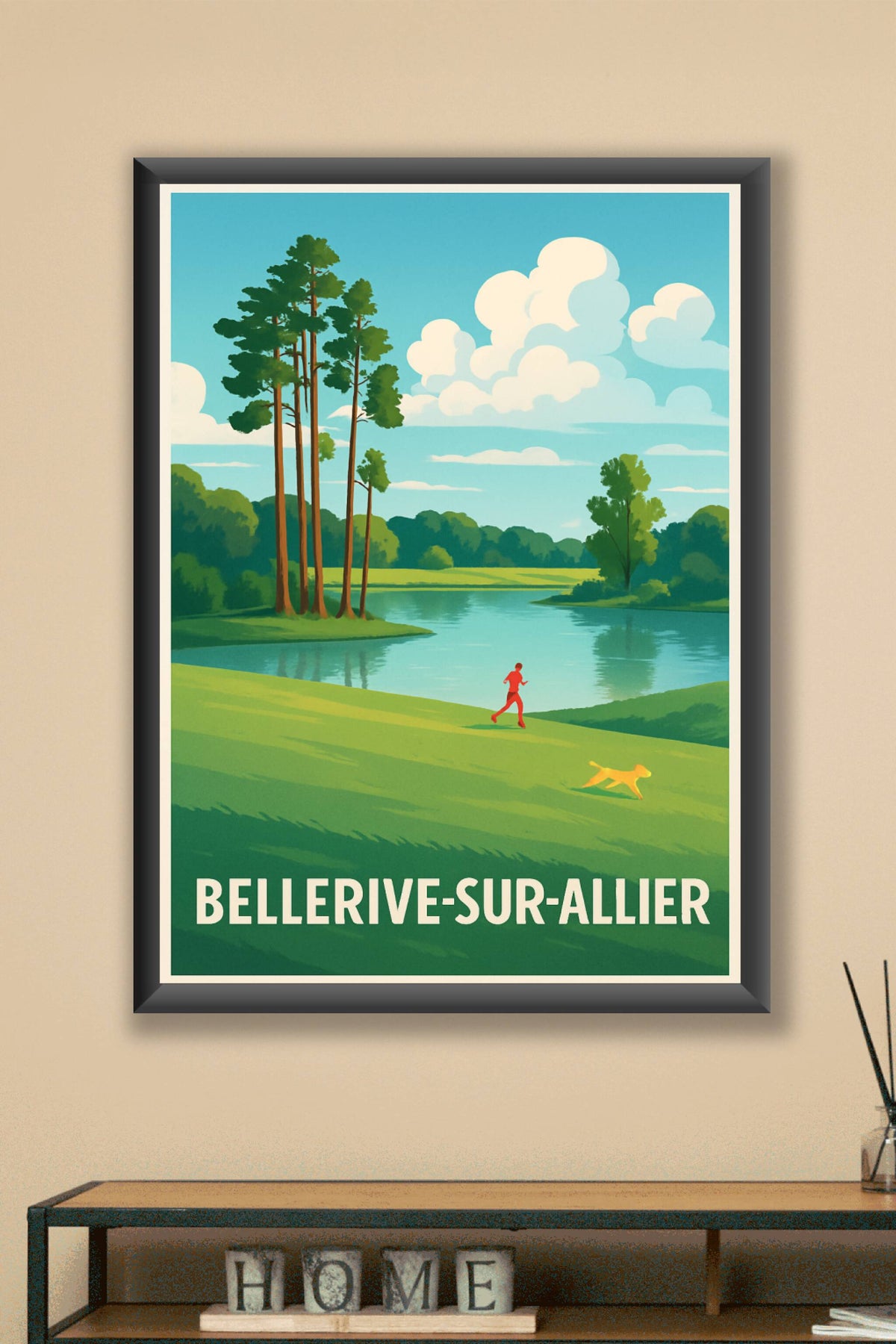 Affiche Bellerive-sur-Allier — Escapade nature au bord de l'eau · poster d'art de Bellerive-sur-Allier