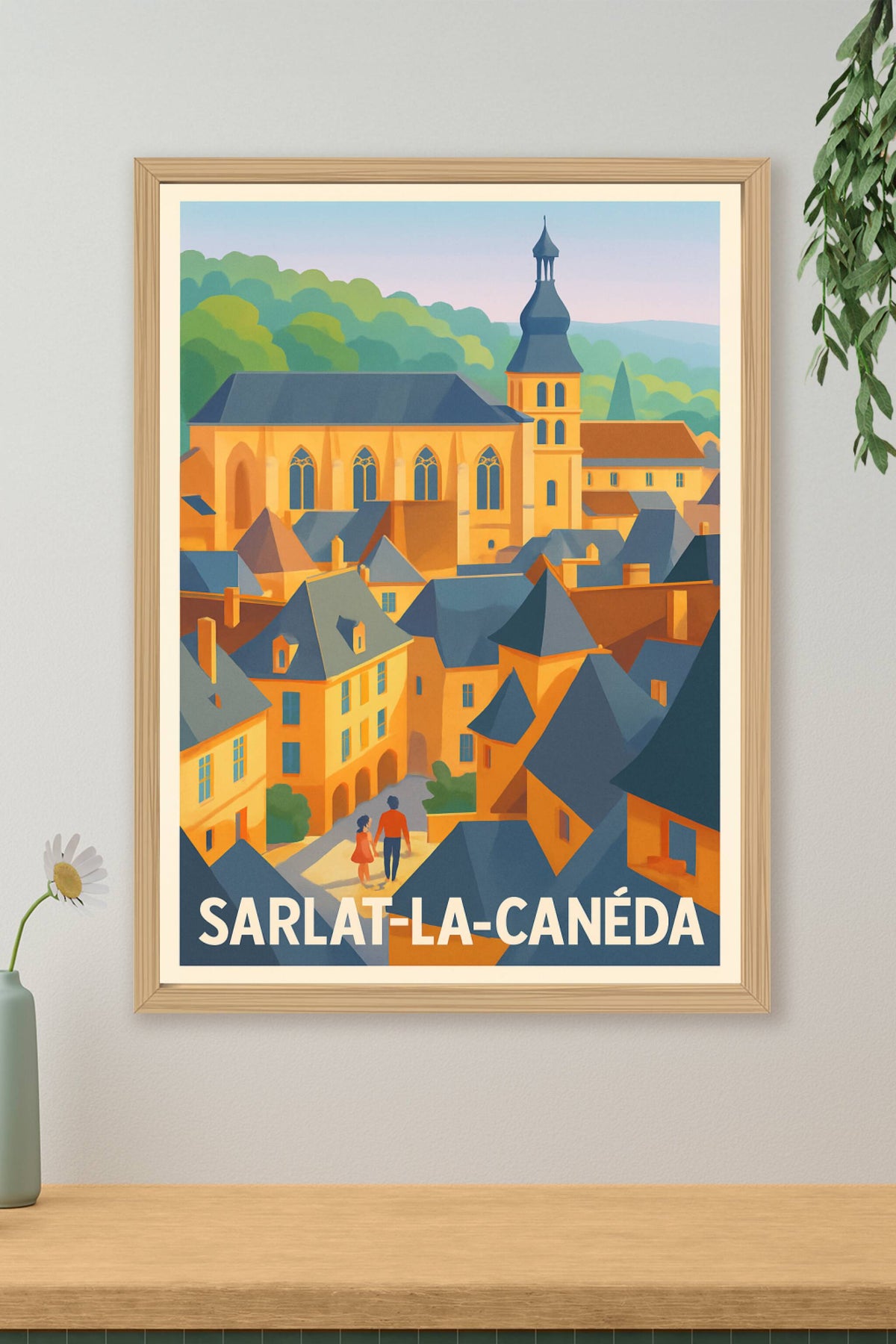 Affiche Sarlat-la-Canéda — Charme médiéval au cœur du Périgord · poster d'art de Sarlat-la-Canéda