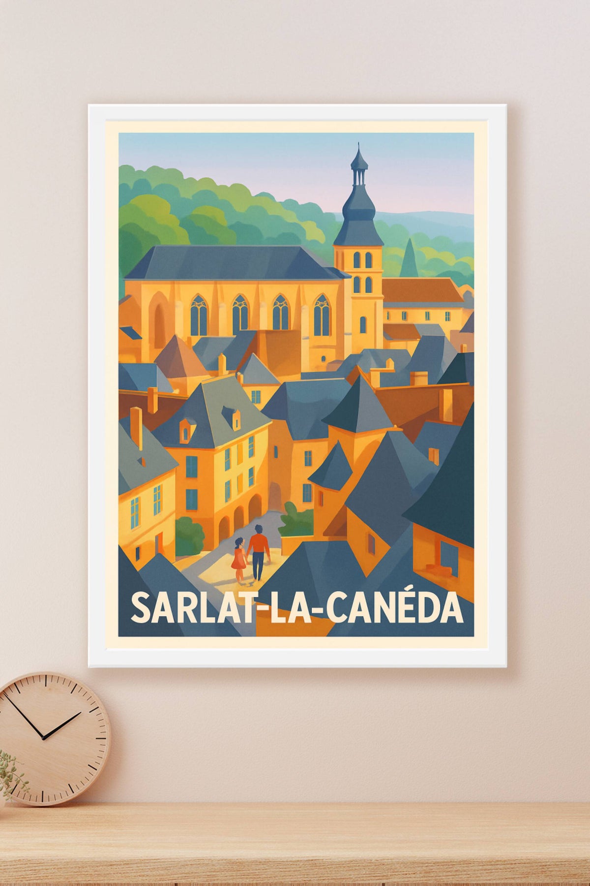 Affiche Sarlat-la-Canéda — Charme médiéval au cœur du Périgord · poster d'art de Sarlat-la-Canéda