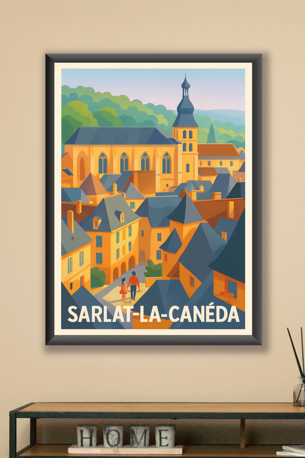 Affiche Sarlat-la-Canéda — Charme médiéval au cœur du Périgord · poster d'art de Sarlat-la-Canéda