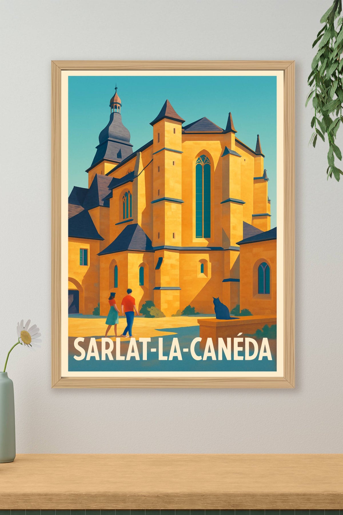 Affiche Sarlat-la-Canéda — Charme Médiéval et Sérénité · poster d'art de Sarlat-la-Canéda