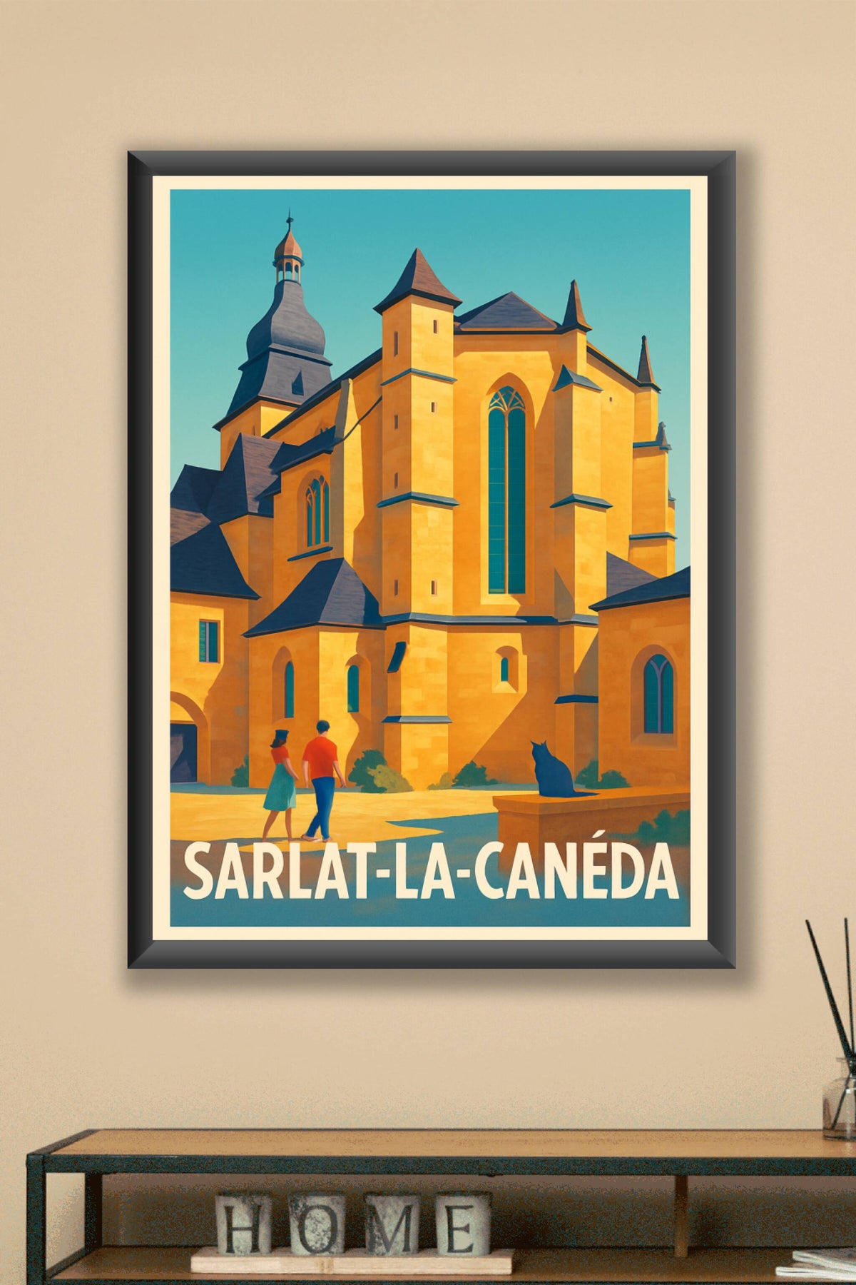 Affiche Sarlat-la-Canéda — Charme Médiéval et Sérénité · poster d'art de Sarlat-la-Canéda