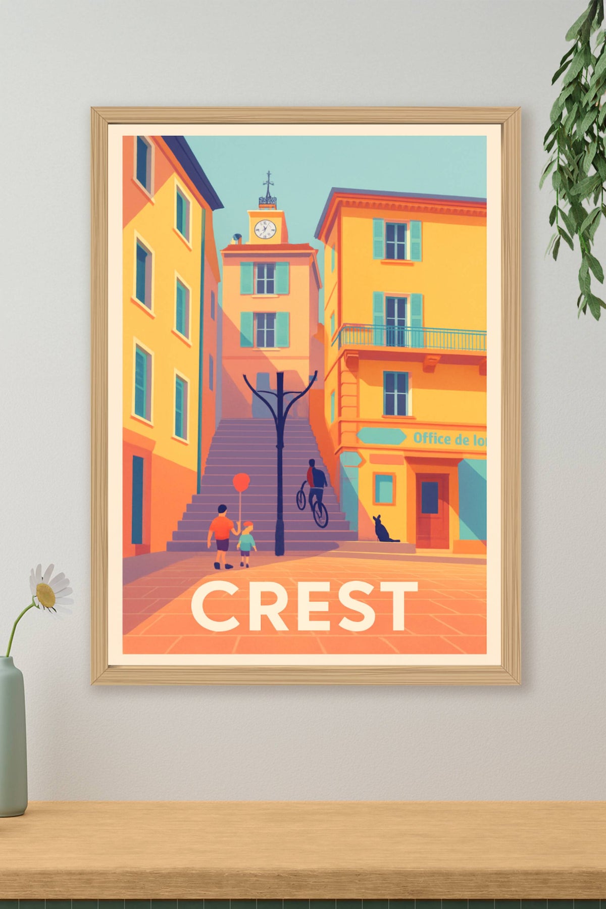 Affiche Crest — Charme et luminosité en Provence · poster d'art de Crest