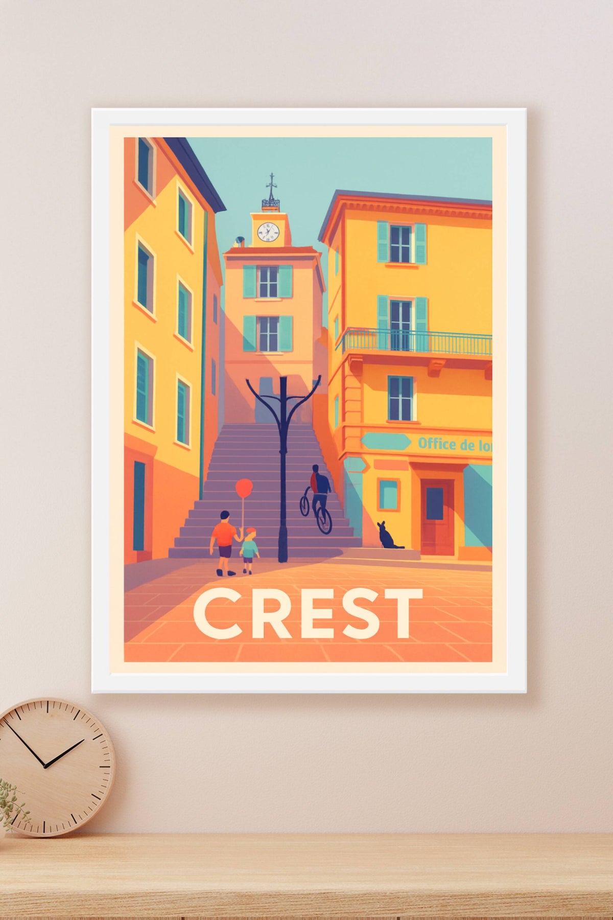 Affiche Crest — Charme et luminosité en Provence · poster d'art de Crest