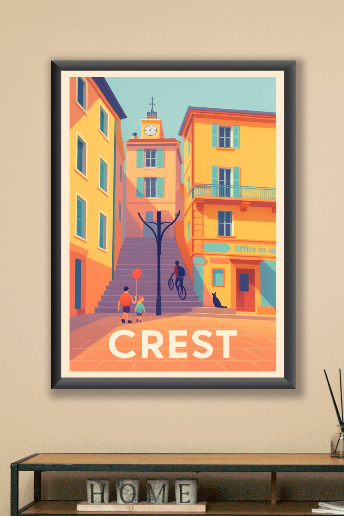 Affiche Crest — Charme et luminosité en Provence · poster d'art de Crest