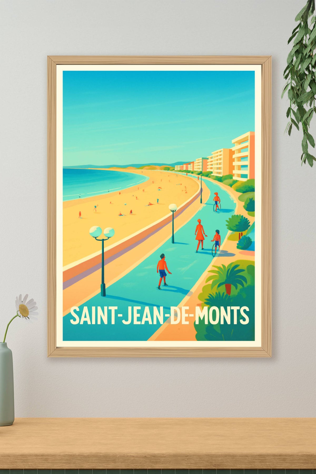 Affiche Saint-Jean-de-Monts — L'été en bord de mer · poster d'art de Saint-Jean-de-Monts