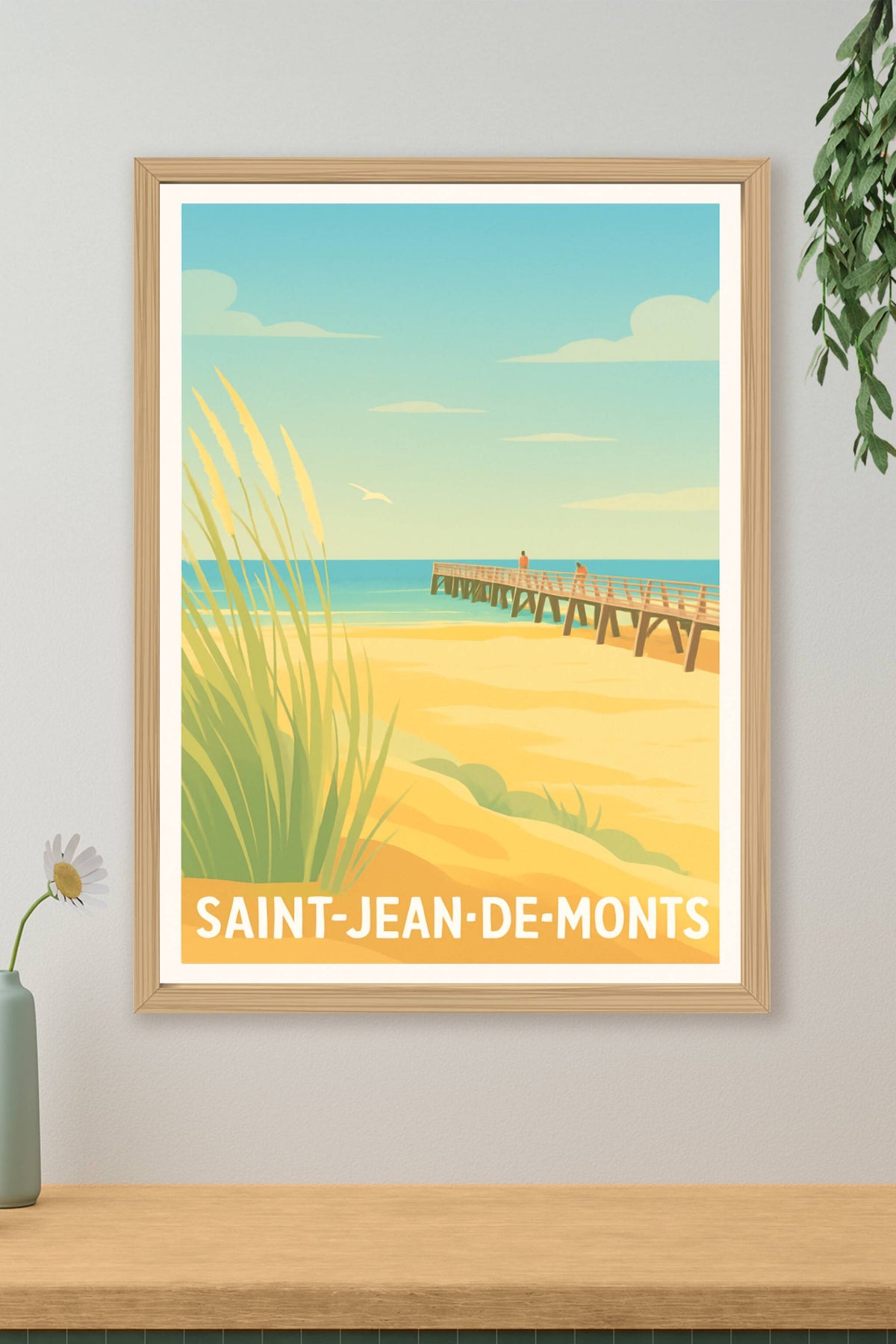 Affiche Saint-Jean-de-Monts — Évasion et douceur balnéaire · poster d'art de Saint-Jean-de-Monts