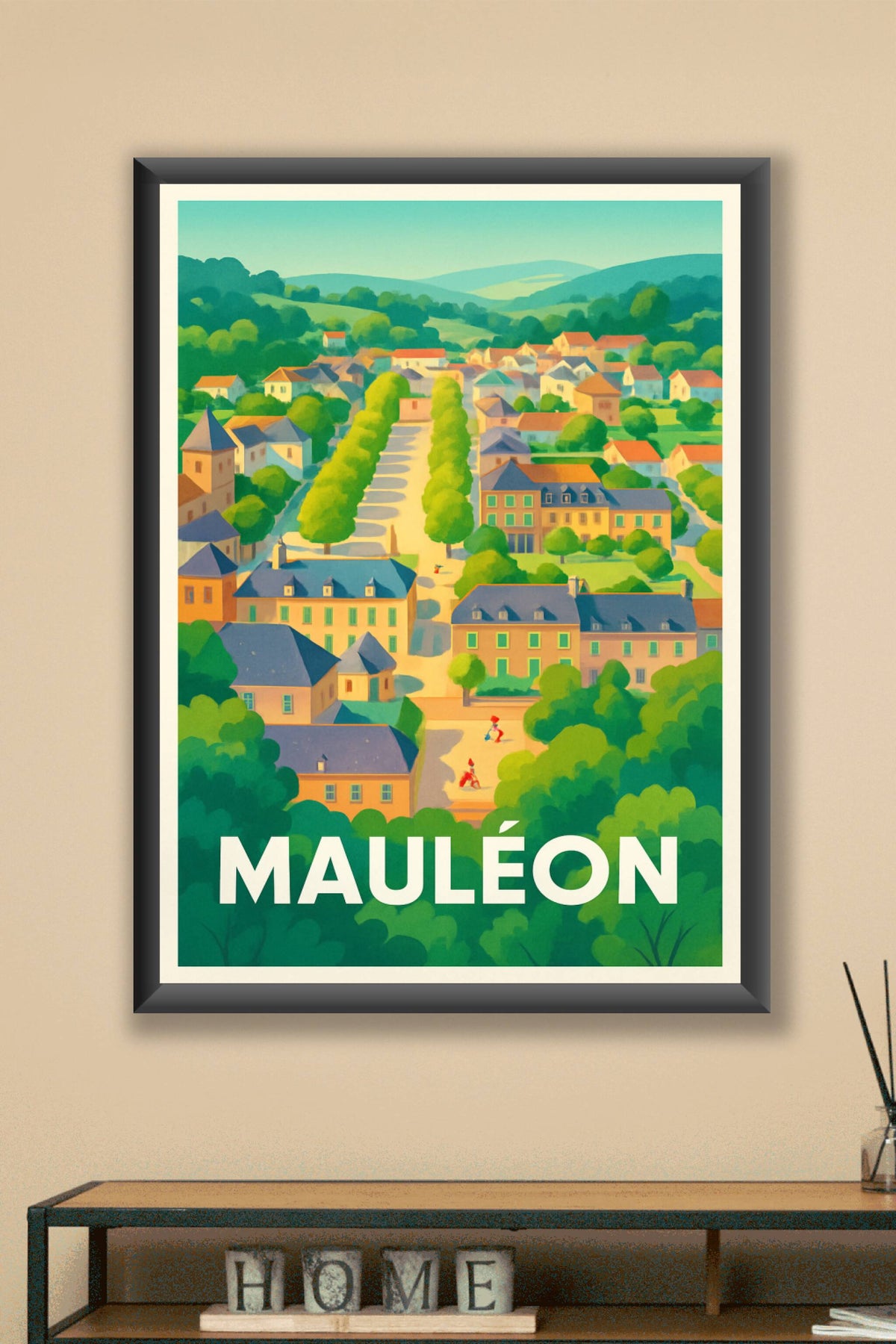 Affiche Mauléon — Charme et sérénité d'une ville paisible · poster d'art de Mauléon