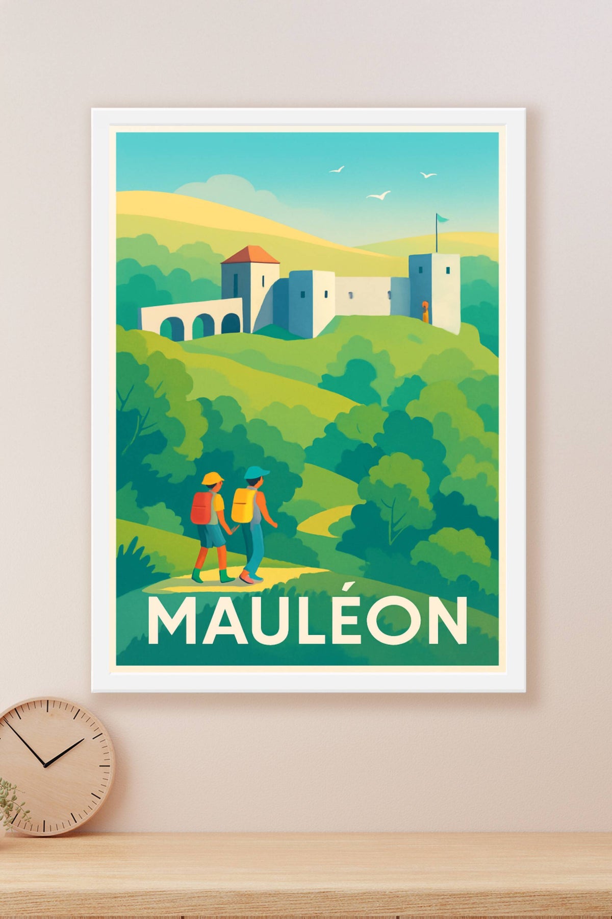 Affiche Mauléon — Promenade bucolique au château · poster d'art de Mauléon