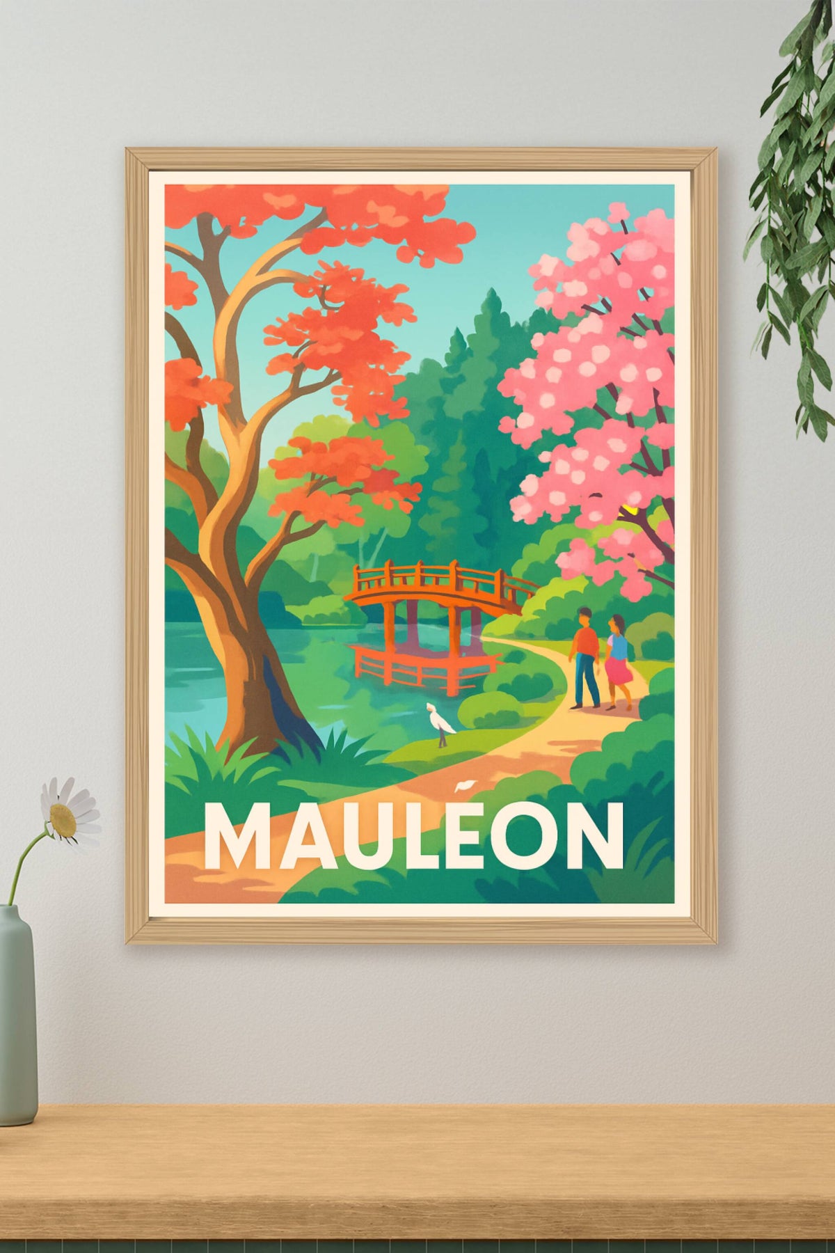 Affiche Mauleon — Promenade paisible au jardin japonais · poster d'art de Mauleon
