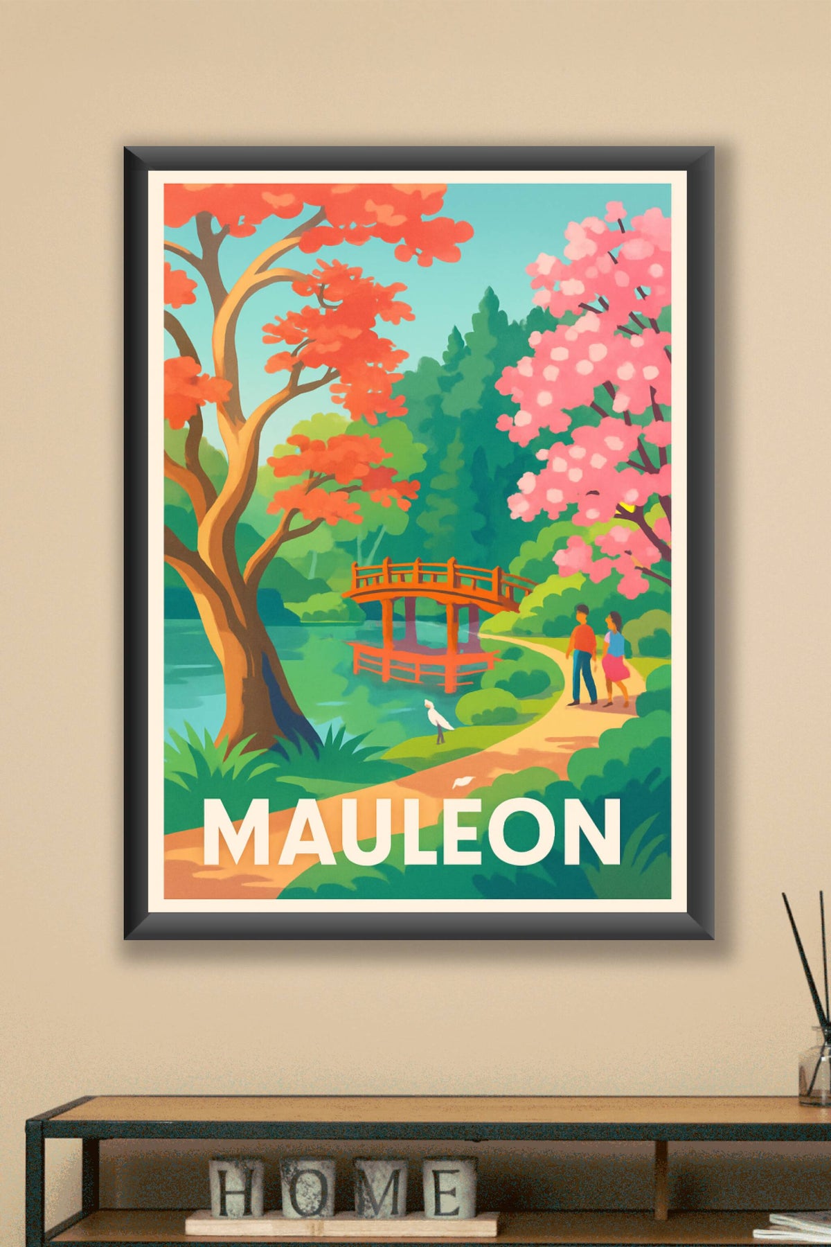 Affiche Mauleon — Promenade paisible au jardin japonais · poster d'art de Mauleon