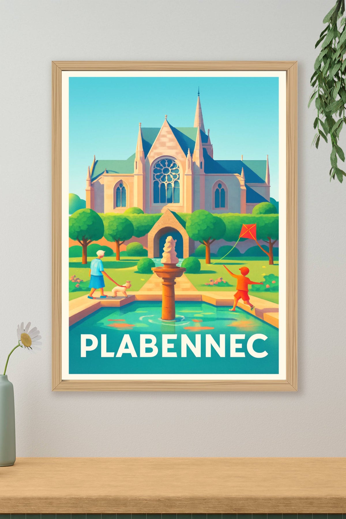 Affiche Plabennec — Charme bucolique et patrimoine architectural · poster d'art de Plabennec