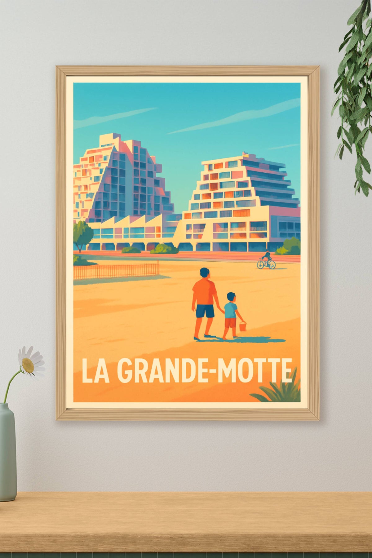 Affiche La Grande-Motte — L'élégance architecturale au bord de la mer · poster d'art de La Grande-Motte