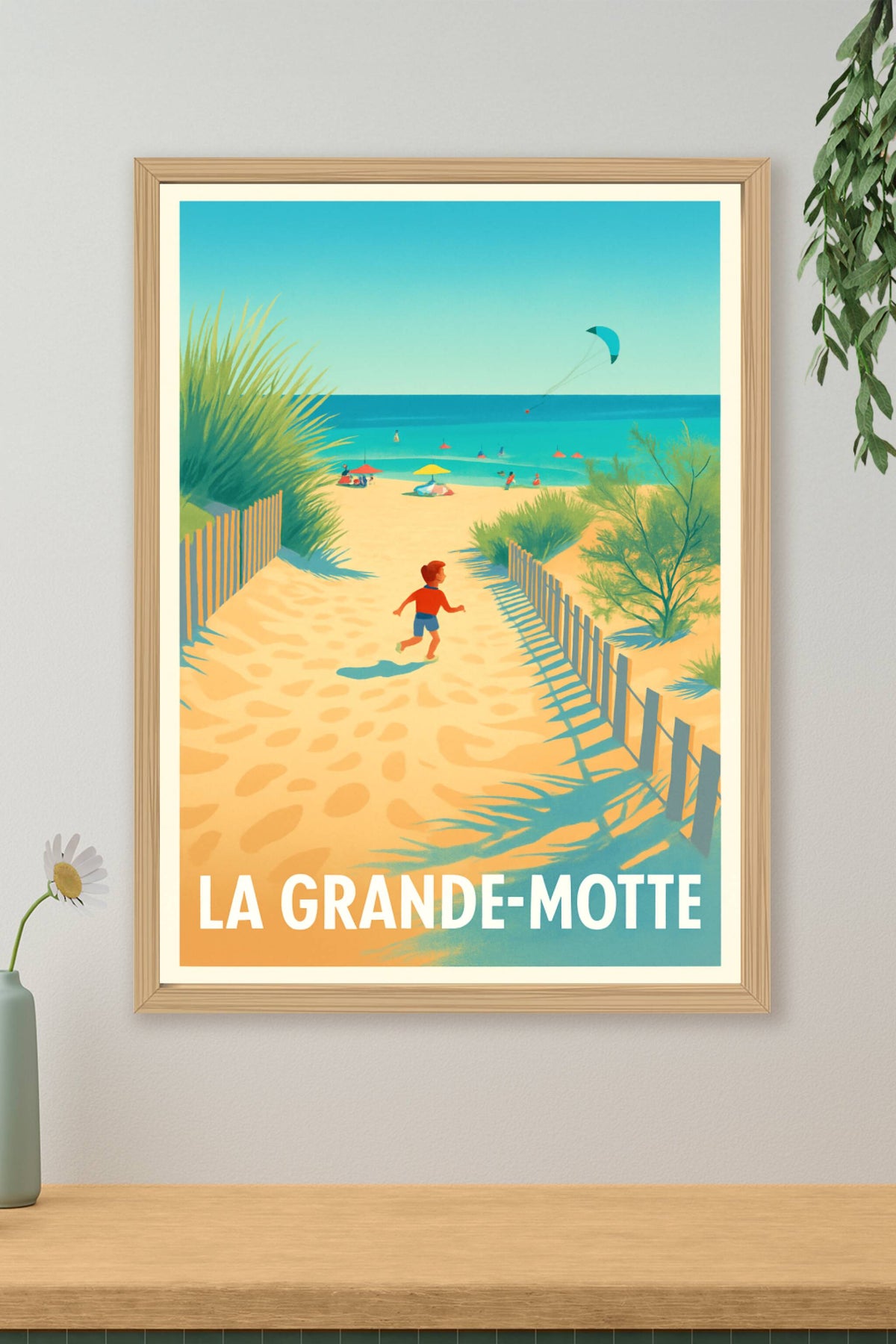 Affiche La Grande-Motte — L'évasion ensoleillée à la plage · poster d'art de La Grande-Motte