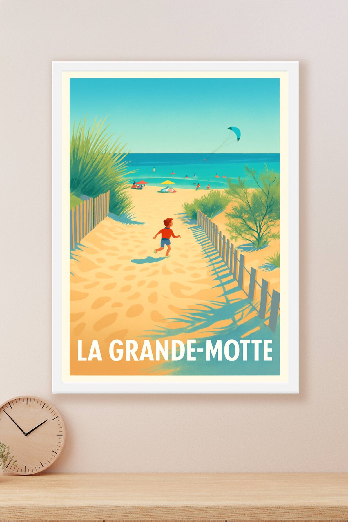 Affiche La Grande-Motte — L'évasion ensoleillée à la plage · poster d'art de La Grande-Motte