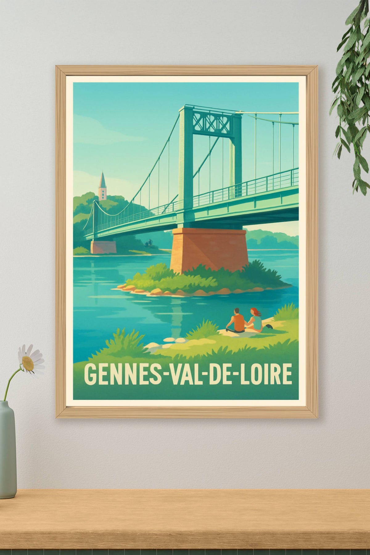 Affiche Gennes-Val-de-Loire — Évasion au fil de la Loire · poster d'art de Gennes-Val-de-Loire