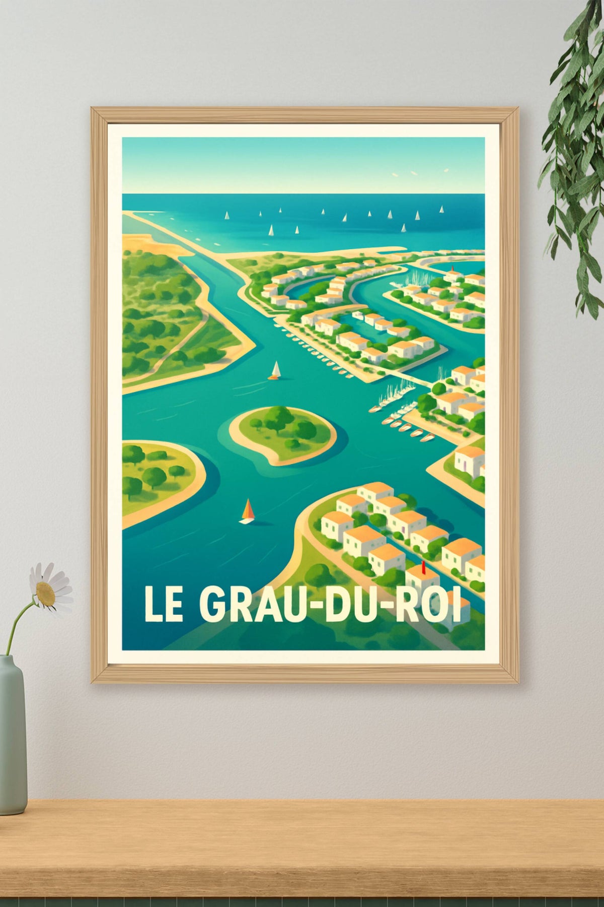 Affiche Le Grau-du-Roi — Escapade nautique en Méditerranée · poster d'art de Le Grau-du-Roi