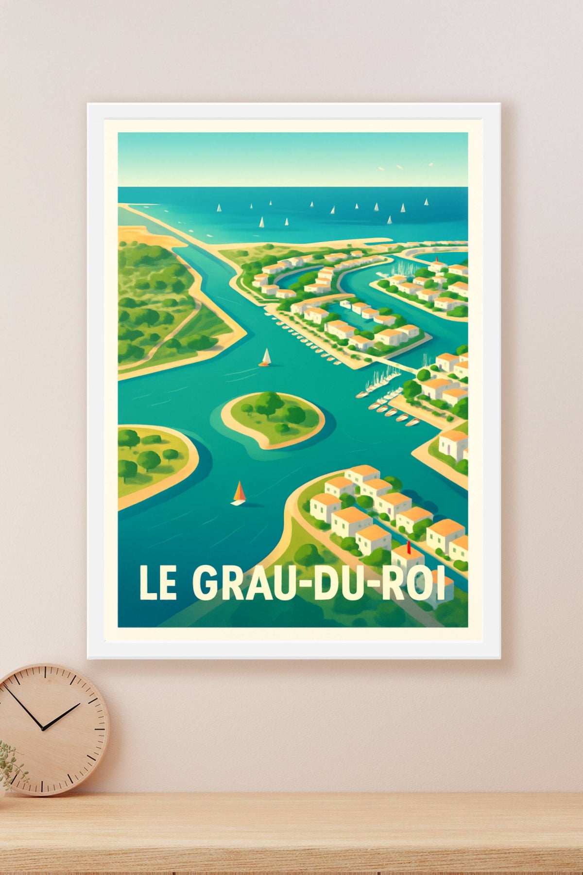 Affiche Le Grau-du-Roi — Escapade nautique en Méditerranée · poster d'art de Le Grau-du-Roi