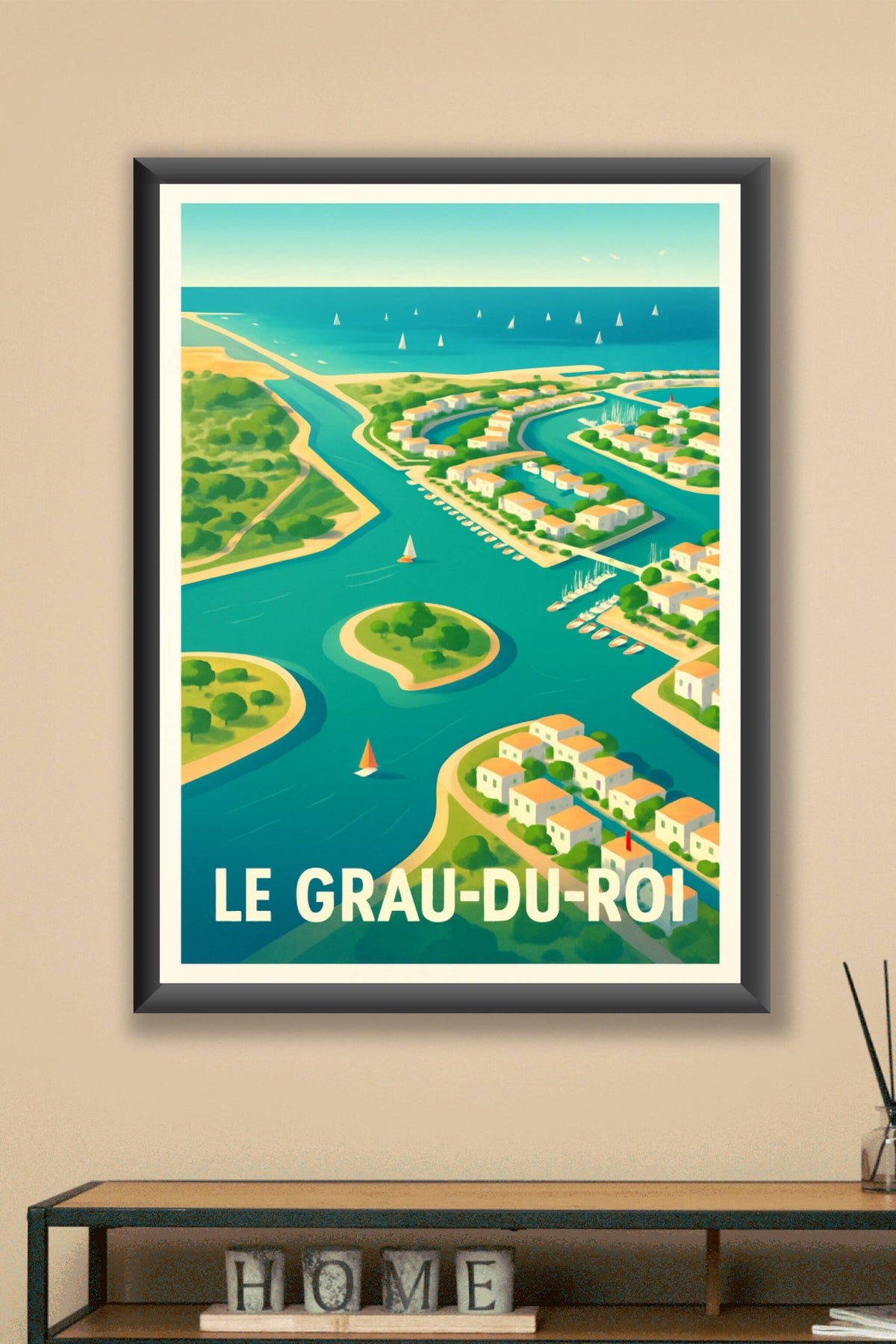 Affiche Le Grau-du-Roi — Escapade nautique en Méditerranée · poster d'art de Le Grau-du-Roi
